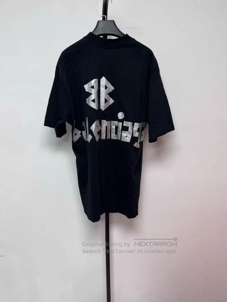 Balenciaga Balenciaga Letter Printed Frayed Short Sleeve Round Neck T Size XXS / US 00 / IT 34 - 2 Thumbnail