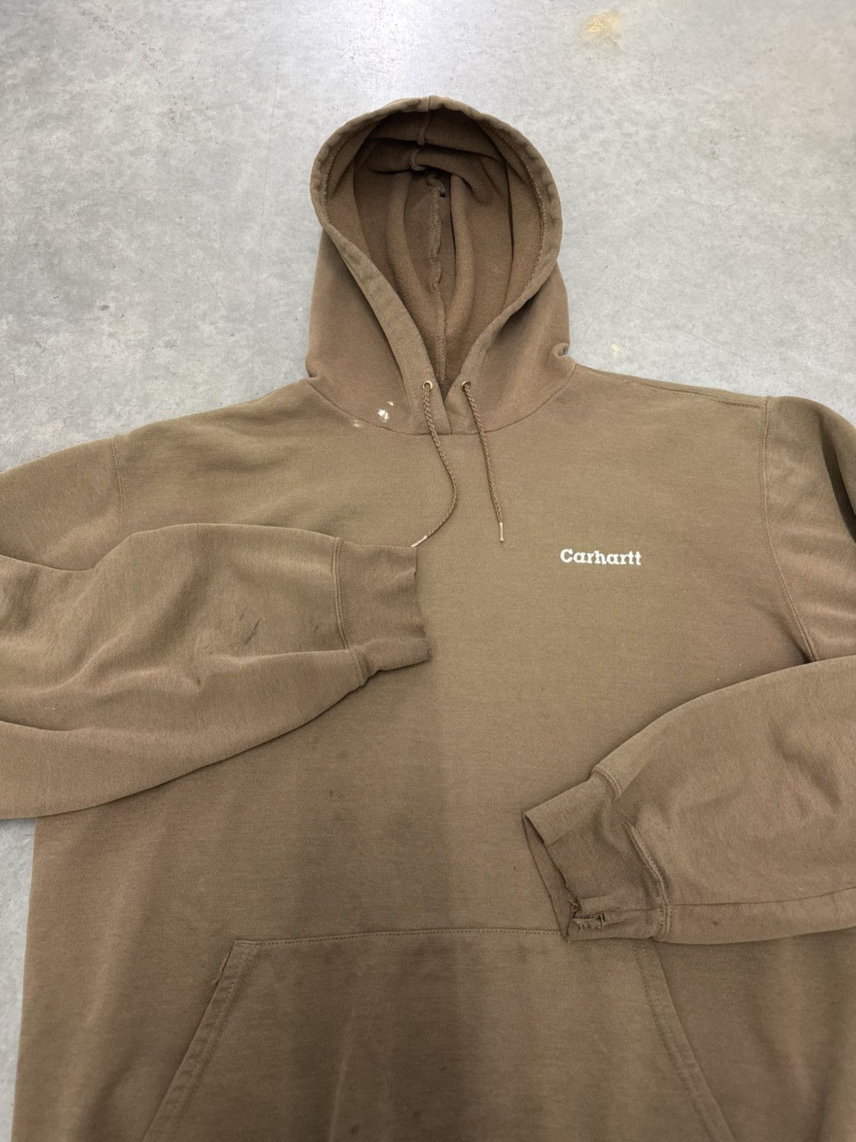 Carhartt Crazy Vintage 90s Carhartt Mocha Brown Faded Hoodie USA Size US XL / EU 56 / 4 - 2 Thumbnail