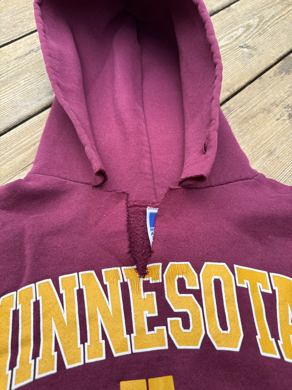 Russell Athletic Vintage 90s Russell Athletic Minnesota Gophers Hoodie XL Size US XL / EU 56 / 4 - 4 Thumbnail