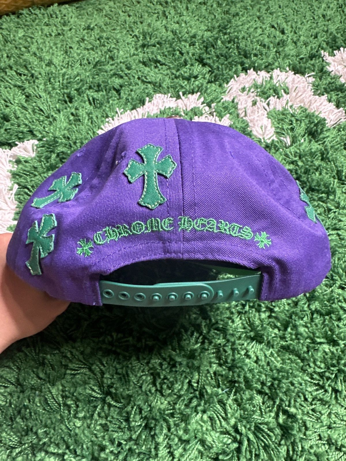 Chrome Hearts Chrome Hearts Purple Green Cross Patch Hat Size ONE SIZE - 2 Thumbnail