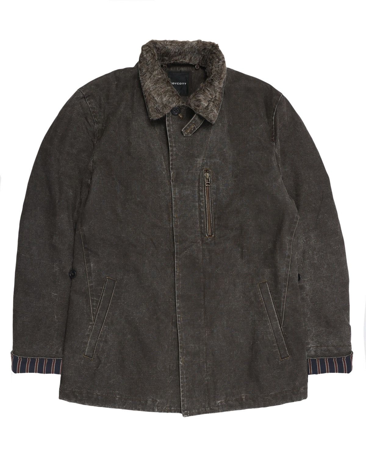 Vintage Boycott Faux Fur Collar Work Jacket Size US M / EU 48-50 / 2 - 2 Thumbnail