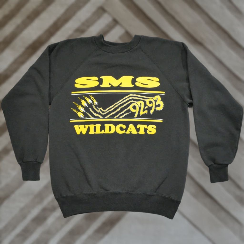 Hanes VINTAGE Hanes Sweatshirt Wildcats SMS Womens M Black Pullover Crew Neck 90s Activewear Logo Gameday Winter Size M / US 6-8 / IT 42-44 - 1 Thumbnail