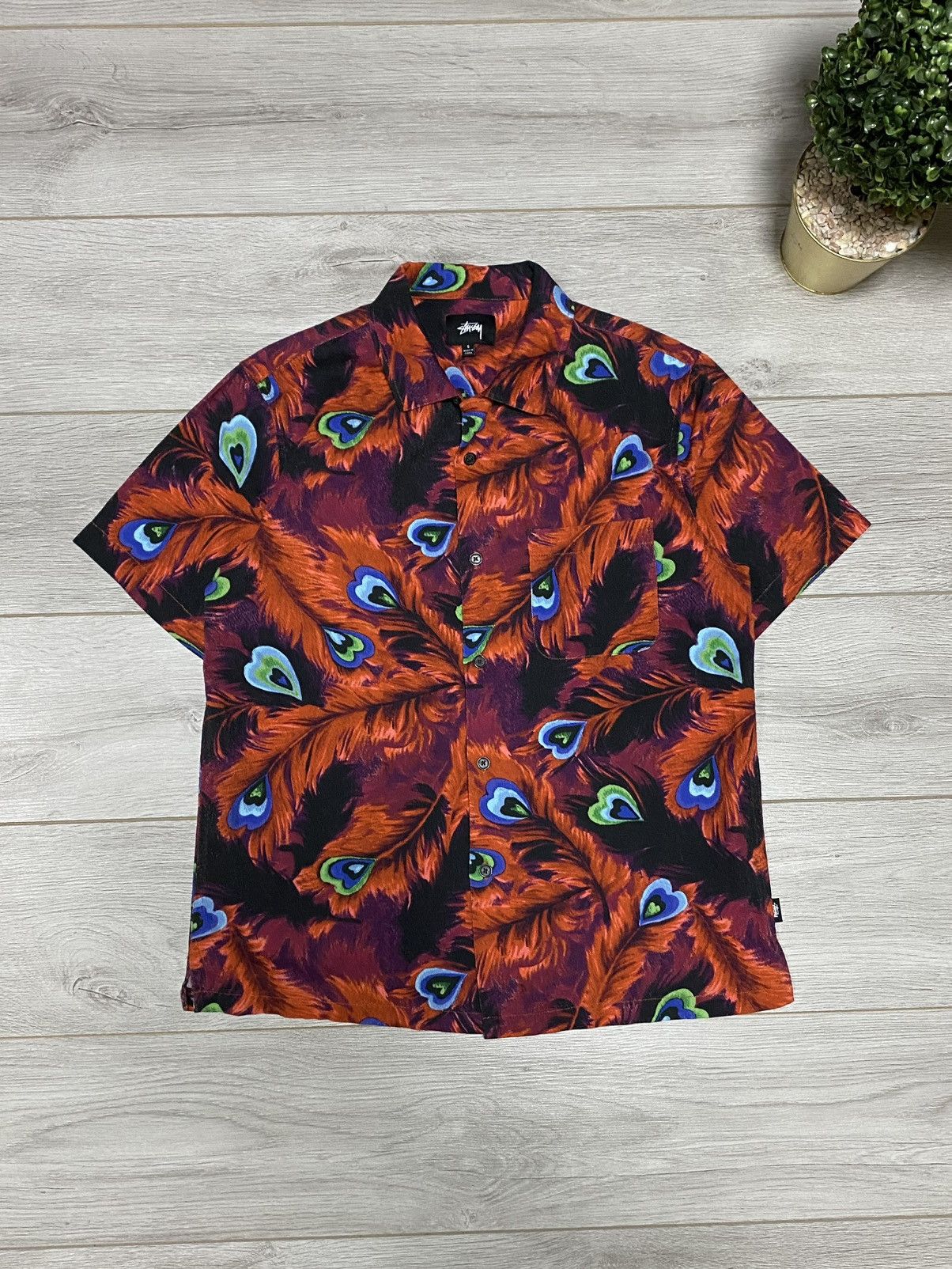 Stussy Stussy Peacock’s tail floral all over stitched shirt Hawaii Size US S / EU 44-46 / 1 - 1 Thumbnail