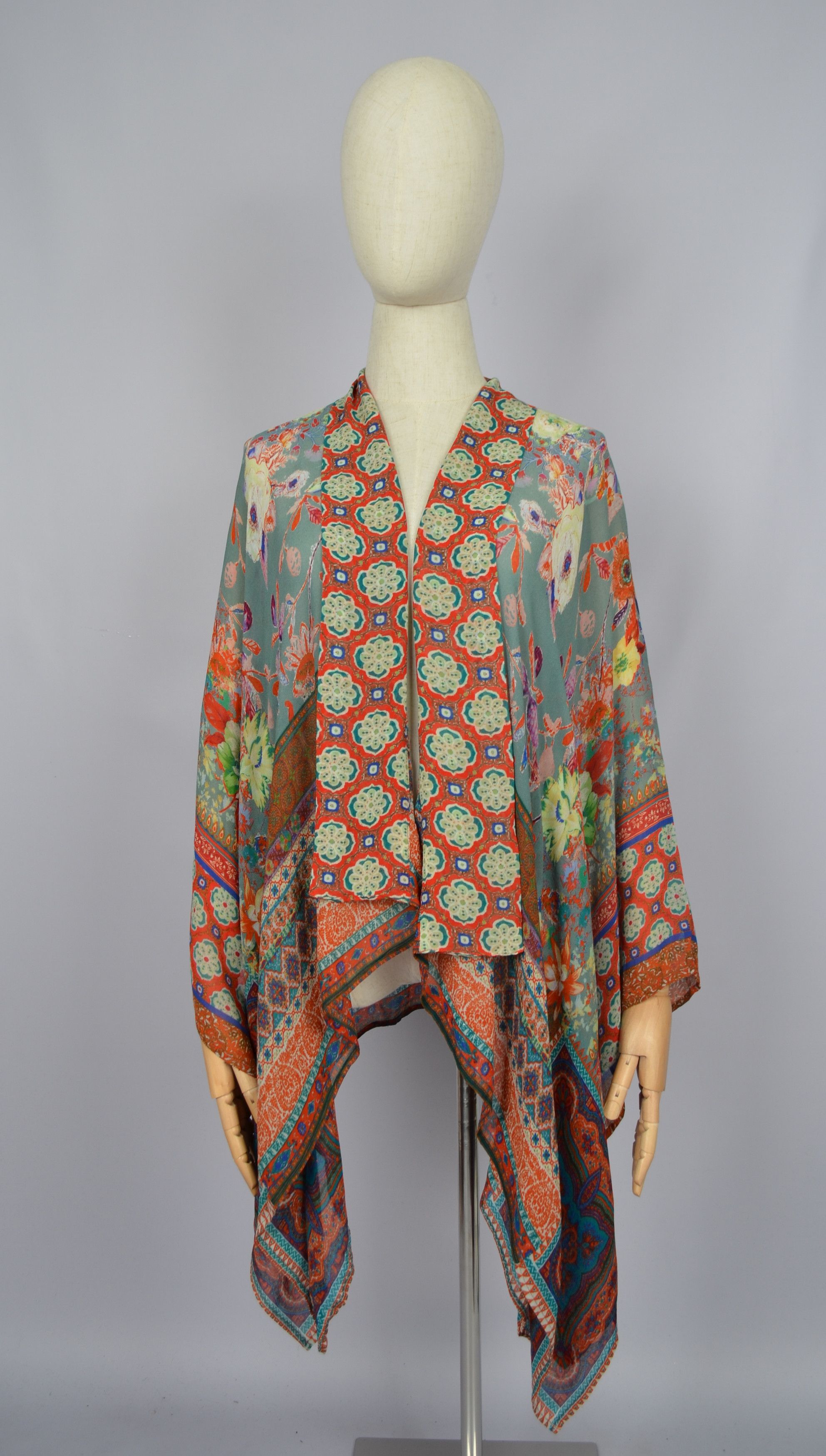 Anthropologie × Designer Anthropologie Vismaya Floral Boho Kimono Peasant Gypsy OS Size ONE SIZE - 1 Thumbnail