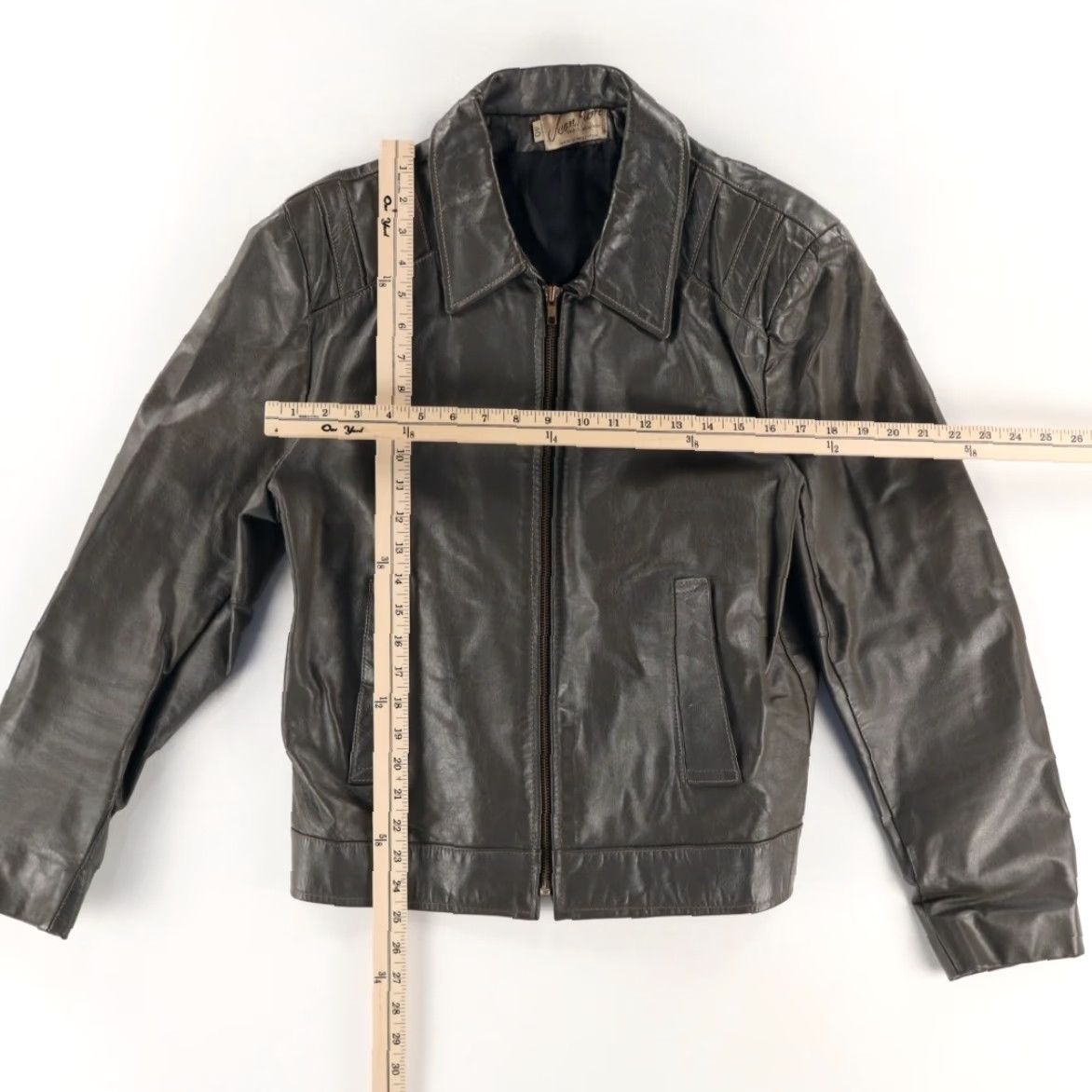 Vintage VTG Jean Pierre Leather Moto Biker Jacket Black Men's 40 Shirt Jacket Men VTG Size US 40 / EU 56 - 3 Thumbnail