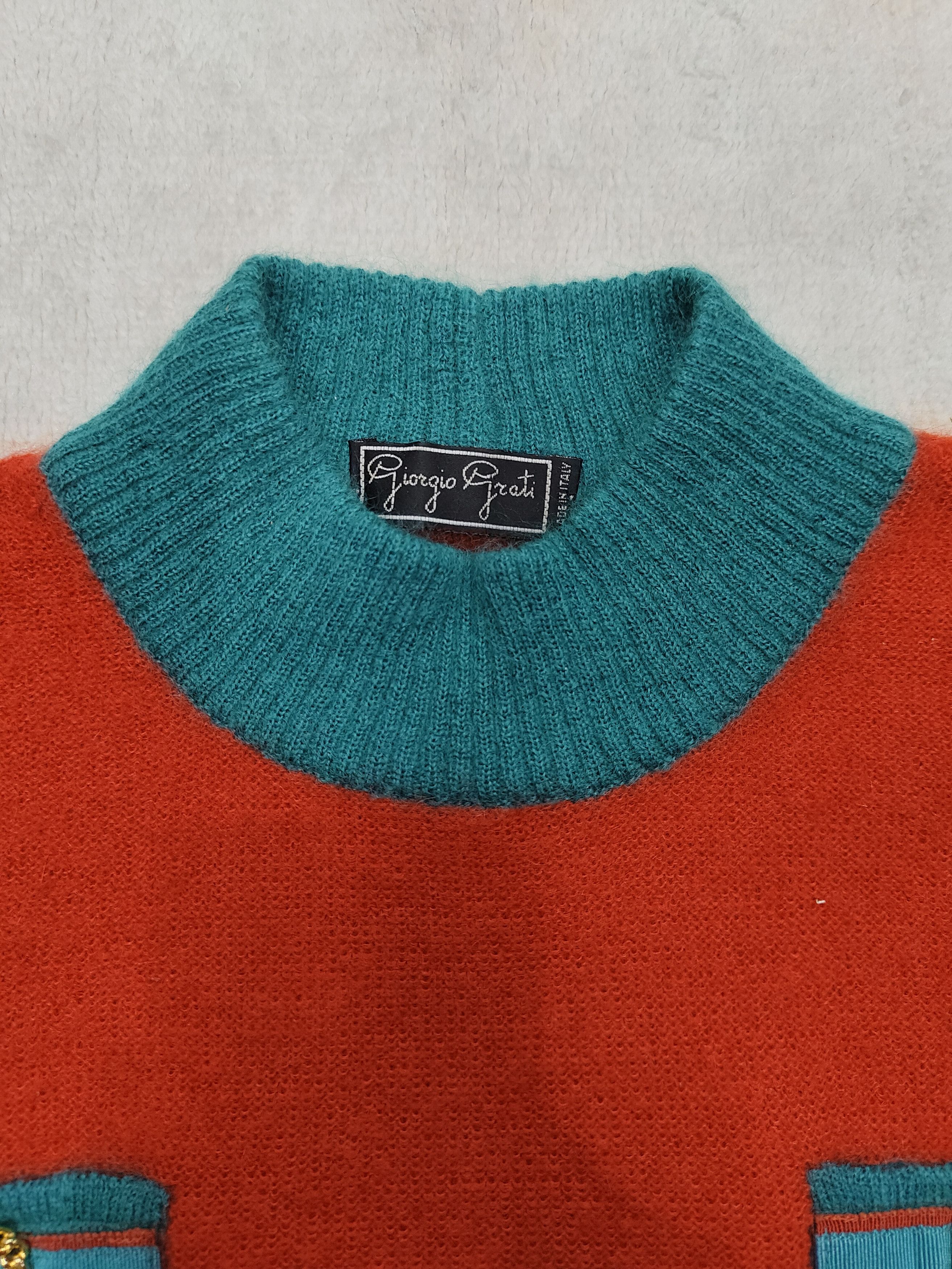 Vintage 🔥Vtg 80s Giorgio Grati Design Mohair Knitted Sweater Size L / US 10 / IT 46 - 7 Thumbnail