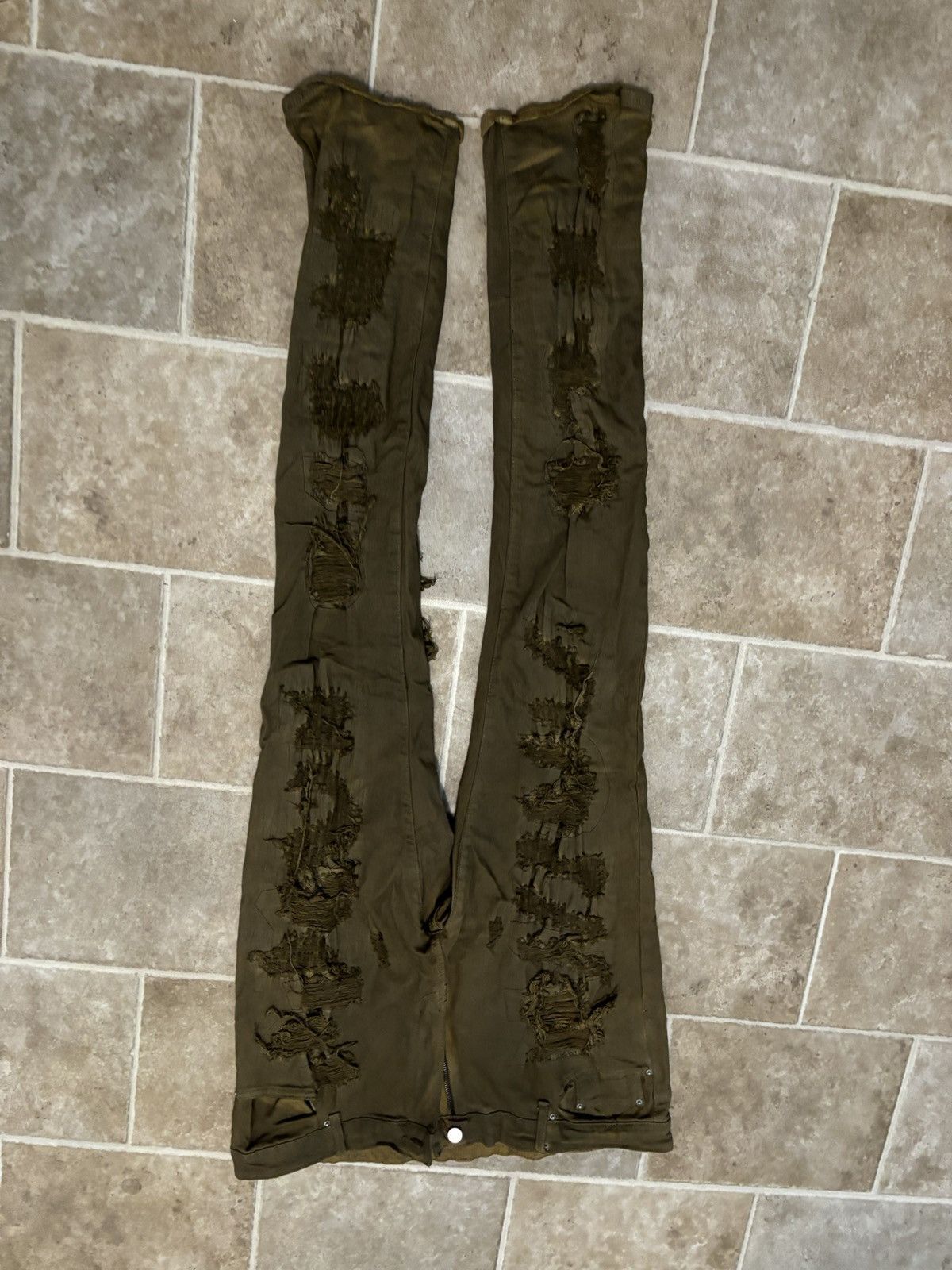 MNML Brown destroyed mnml skinny pants Size US 38 / EU 54 - 2 Thumbnail