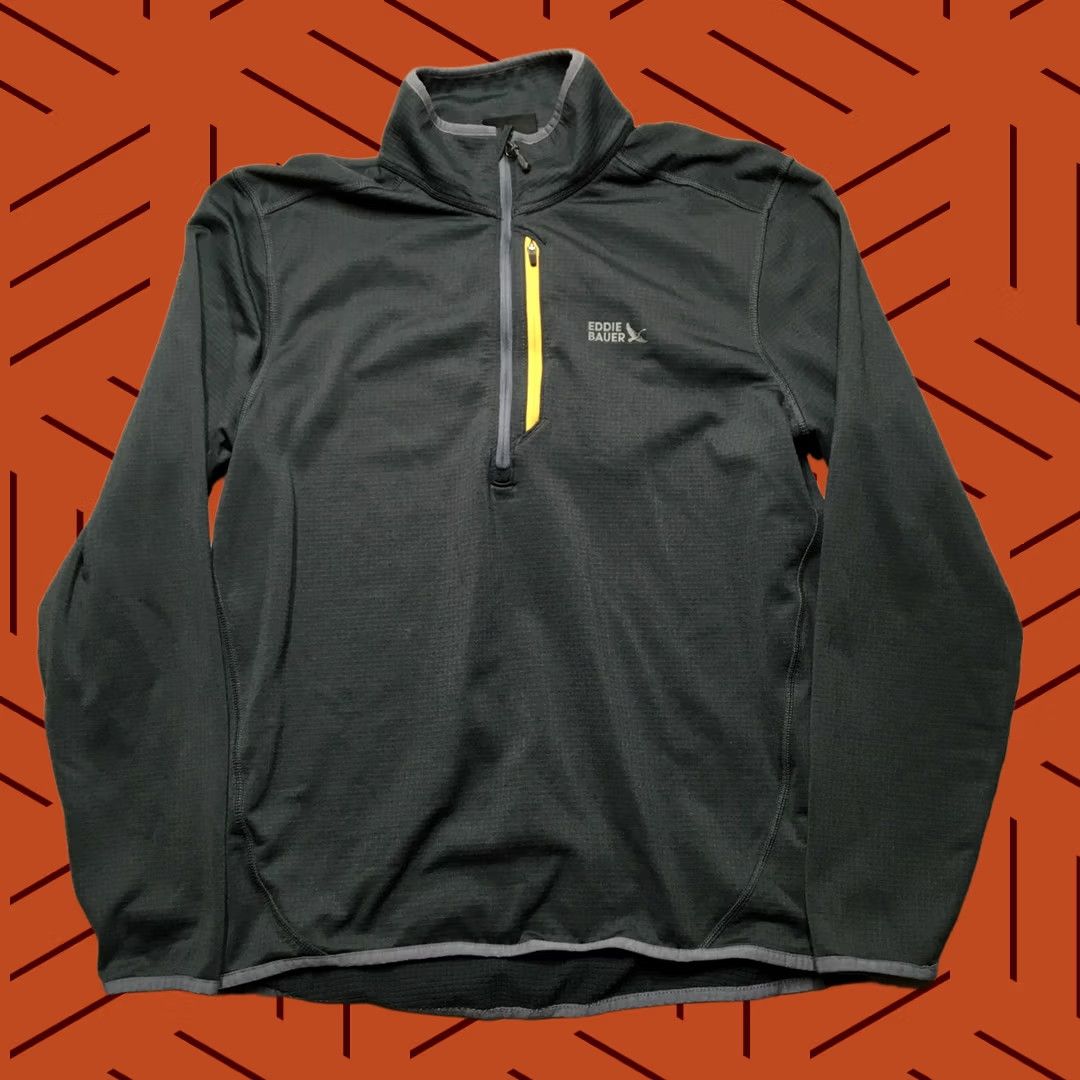 Eddie Bauer Eddie Bauer First Ascent Grid Pullover Mens M Gray Blue Fleece Performance Pullover Mock Neck 1/4 Zip Sweatshirt Hiking Running Outdoors Size US M / EU 48-50 / 2 - 1 Thumbnail