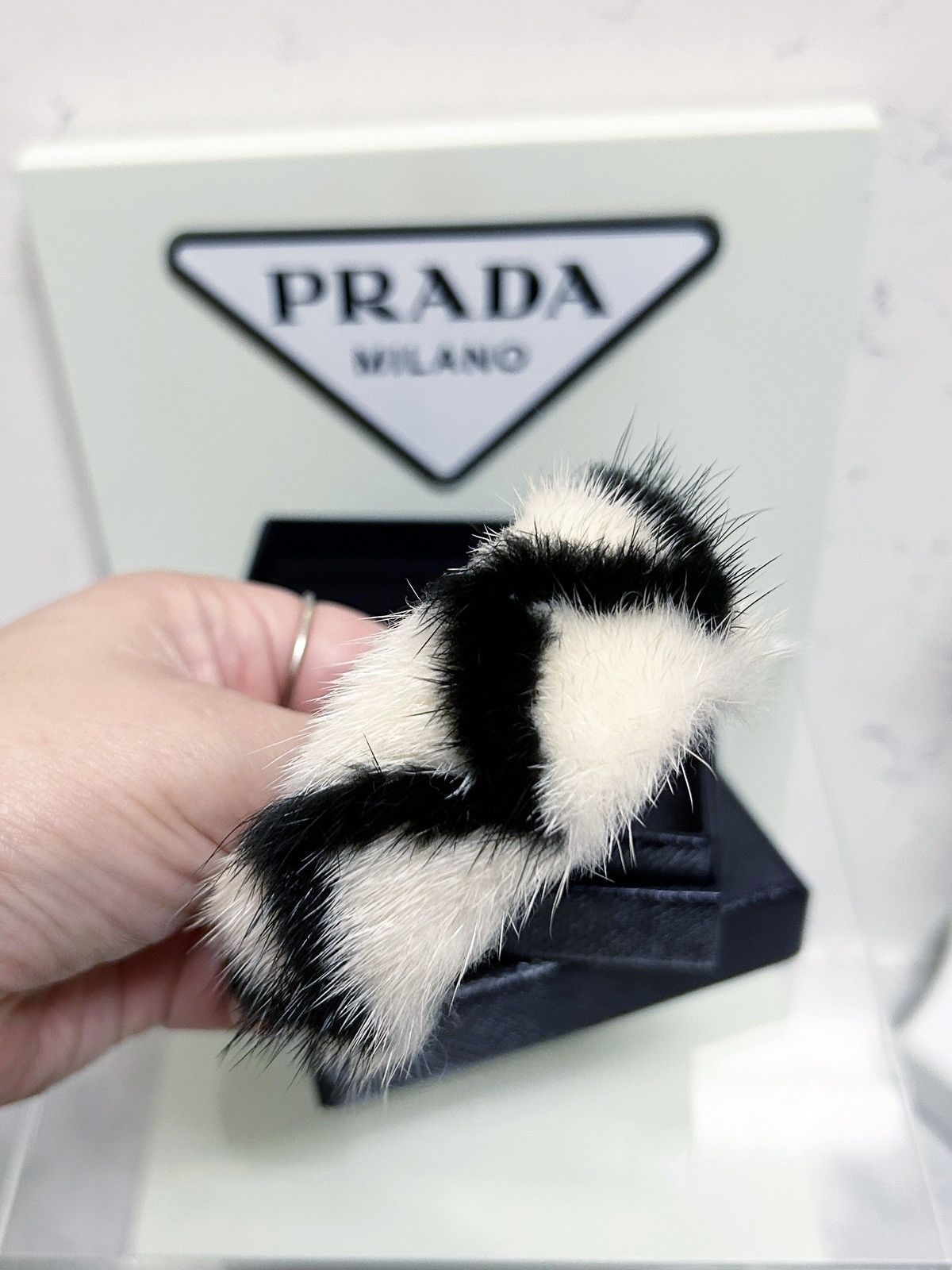 Prada Authentic Prada Rare Runway Mink Cream & Black Fur Bracelet Size ONE SIZE - 5 Thumbnail