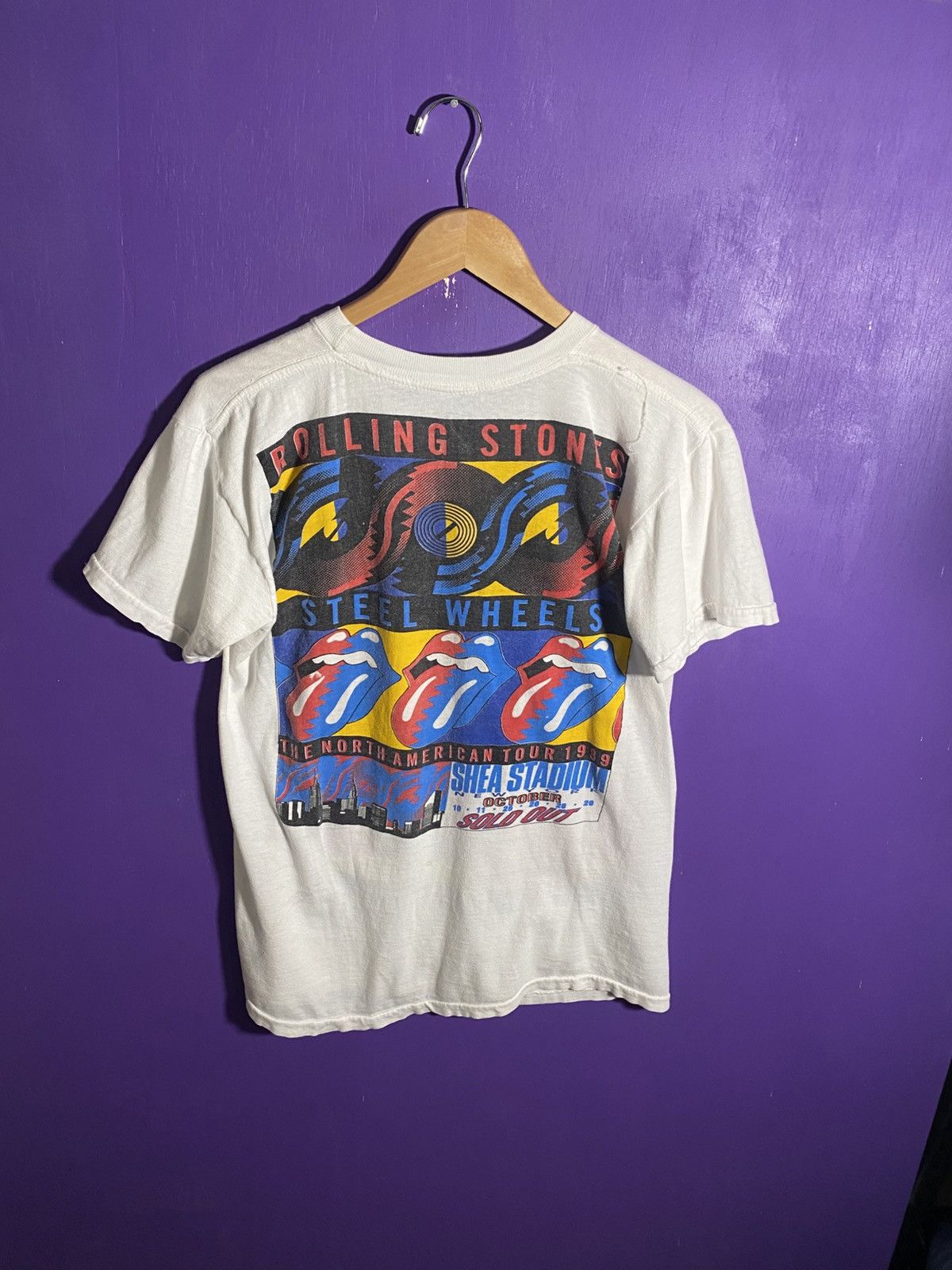 Vintage Vintage 1989 Rolling Stones steel wheels tour tee Size US M / EU 48-50 / 2 - 2 Thumbnail