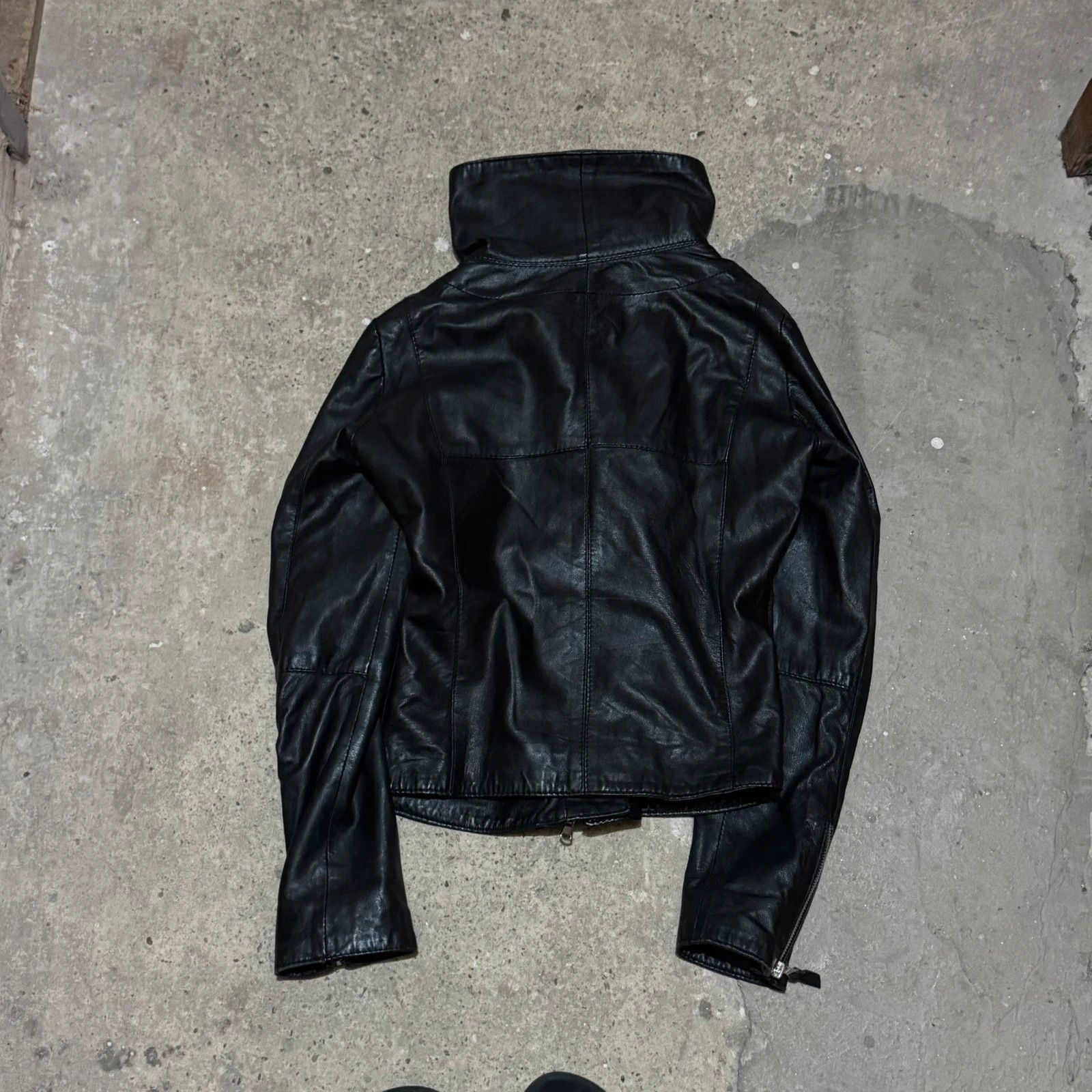 Other Rick owens style high neck leather jacket Size S / US 4 / IT 40 - 5 Thumbnail