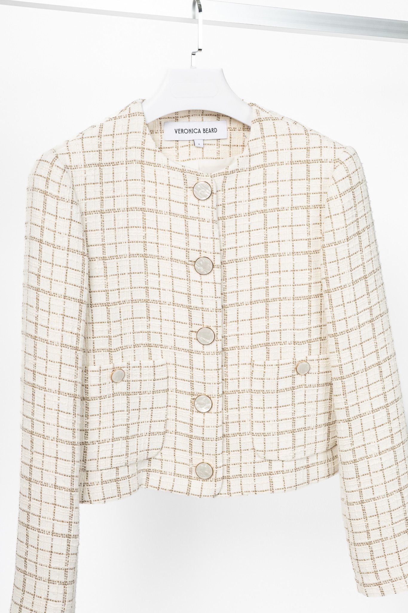 Veronica Beard Veronica Beard Andrea Lurex Metallic Plaid-Tweed Jacket Size S / US 4 / IT 40 - 3 Thumbnail