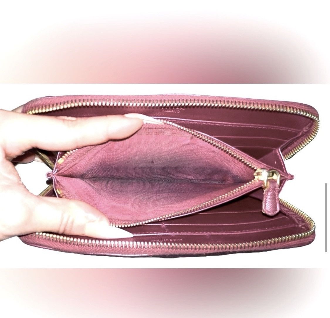 Prada **SOLD**Prada Pearlescent Pink Saffiano Leather Zip Wallet Size ONE SIZE - 10 Thumbnail
