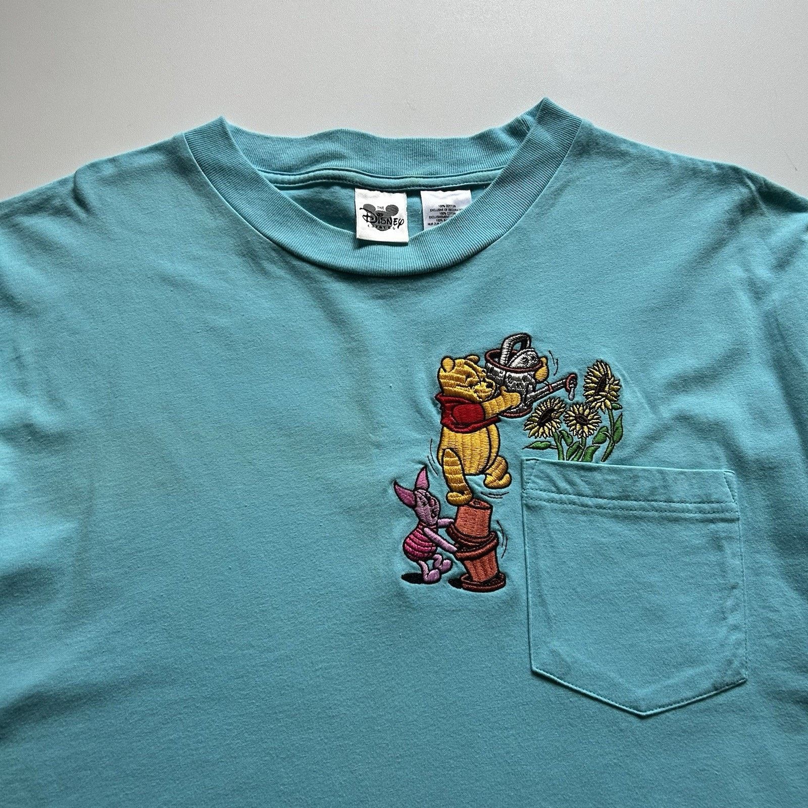 Disney Vintage 90s Disney Winnie The Pooh Pocket T Shirt XL Cartoon Size US XL / EU 56 / 4 - 2 Thumbnail