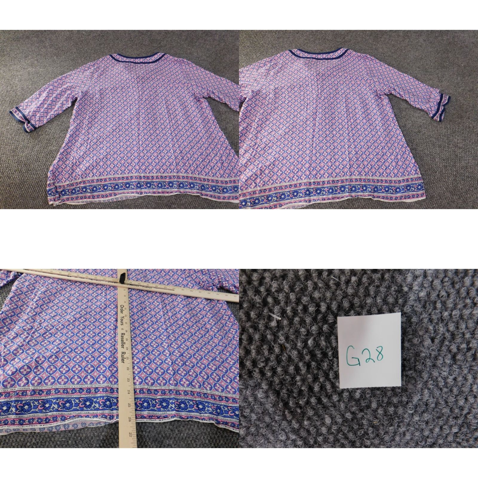 Talbots Talbots Blouse Purple 2X Womens Geometric Rayon Collared Pullover Long Sleeve Casual Day Womens Plus Size Size XXL / US 16-18 / IT 52-54 - 8 Thumbnail