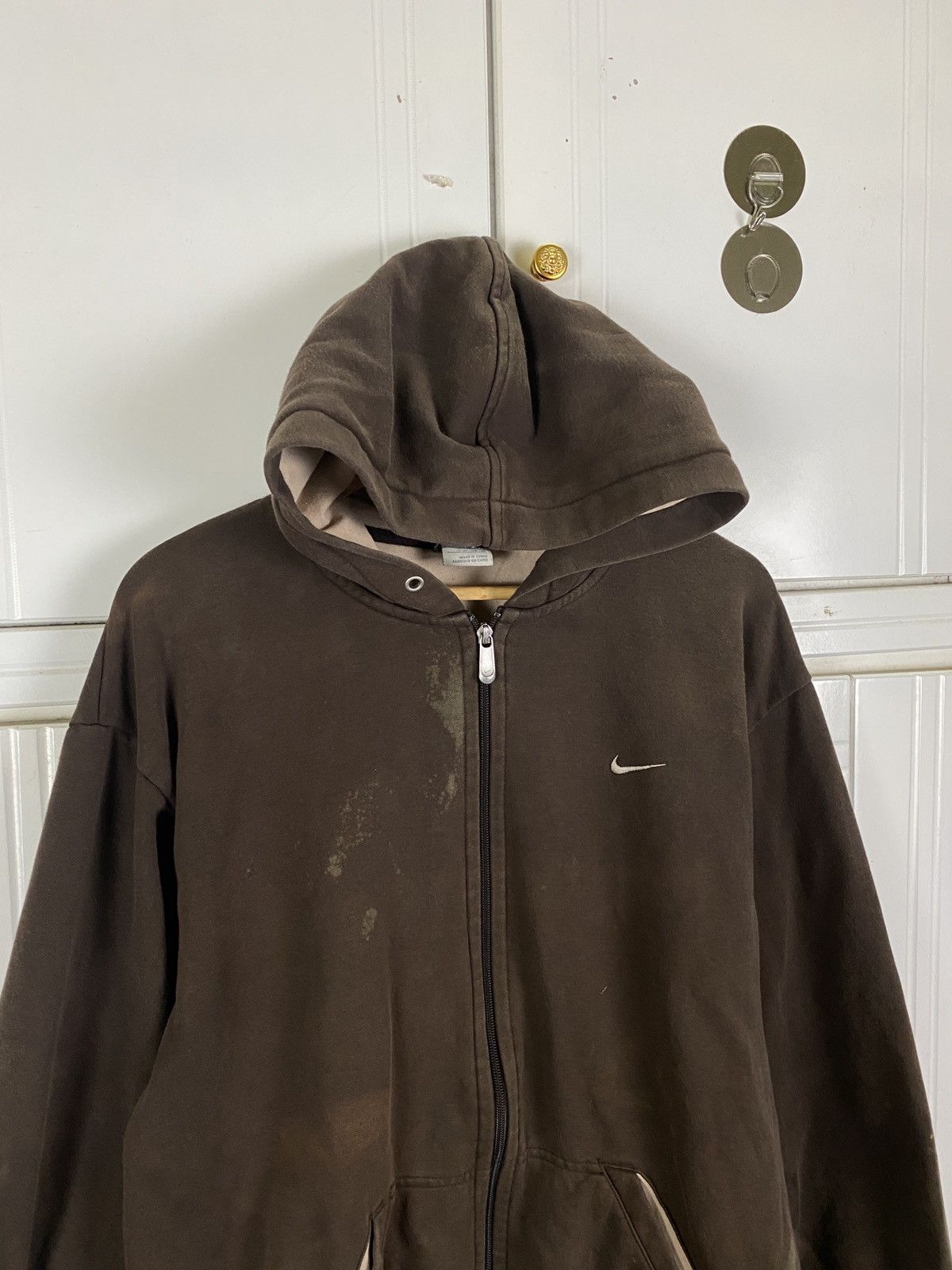 Nike × Vintage 00s Nike Brown Zipper Size US XL / EU 56 / 4 - 2 Thumbnail