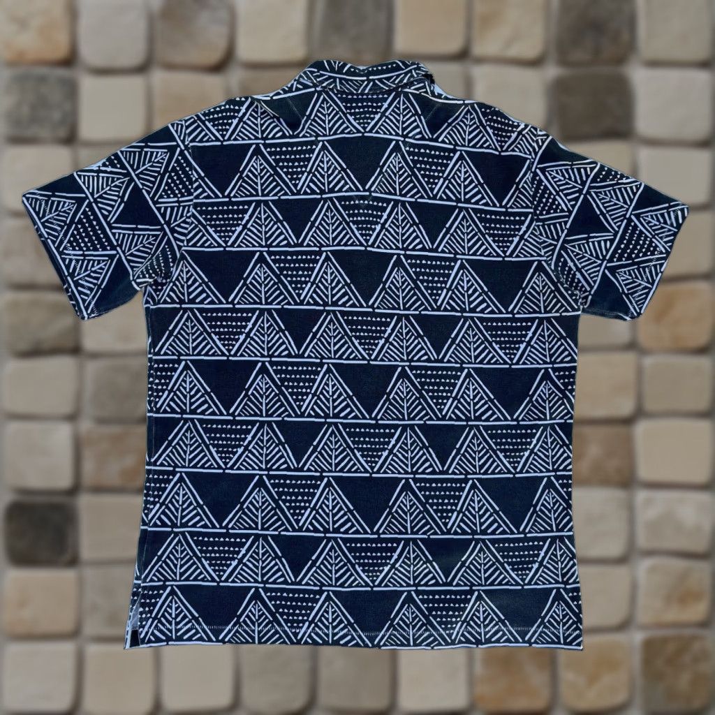 The Territory Ahead The Territory Ahead Polo Shirt Mens Short Sleeve Sz L Dark Gray 100% Cotton Geometric Print Polo Shirt L Men Size US L / EU 52-54 / 3 - 1 Thumbnail