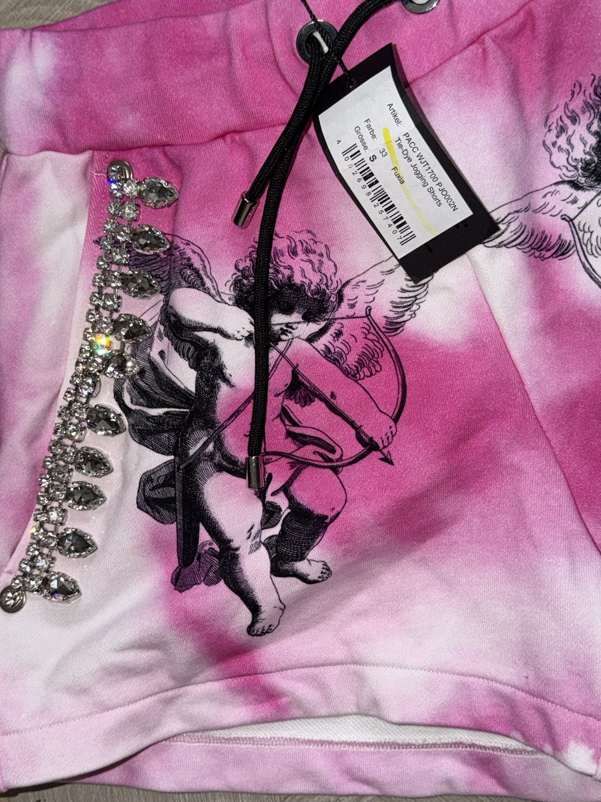 Philipp Plein Pink Graphic Rhinestone Shorts (Philipp Plein) Size 26" / US 2 / IT 38 - 5 Thumbnail