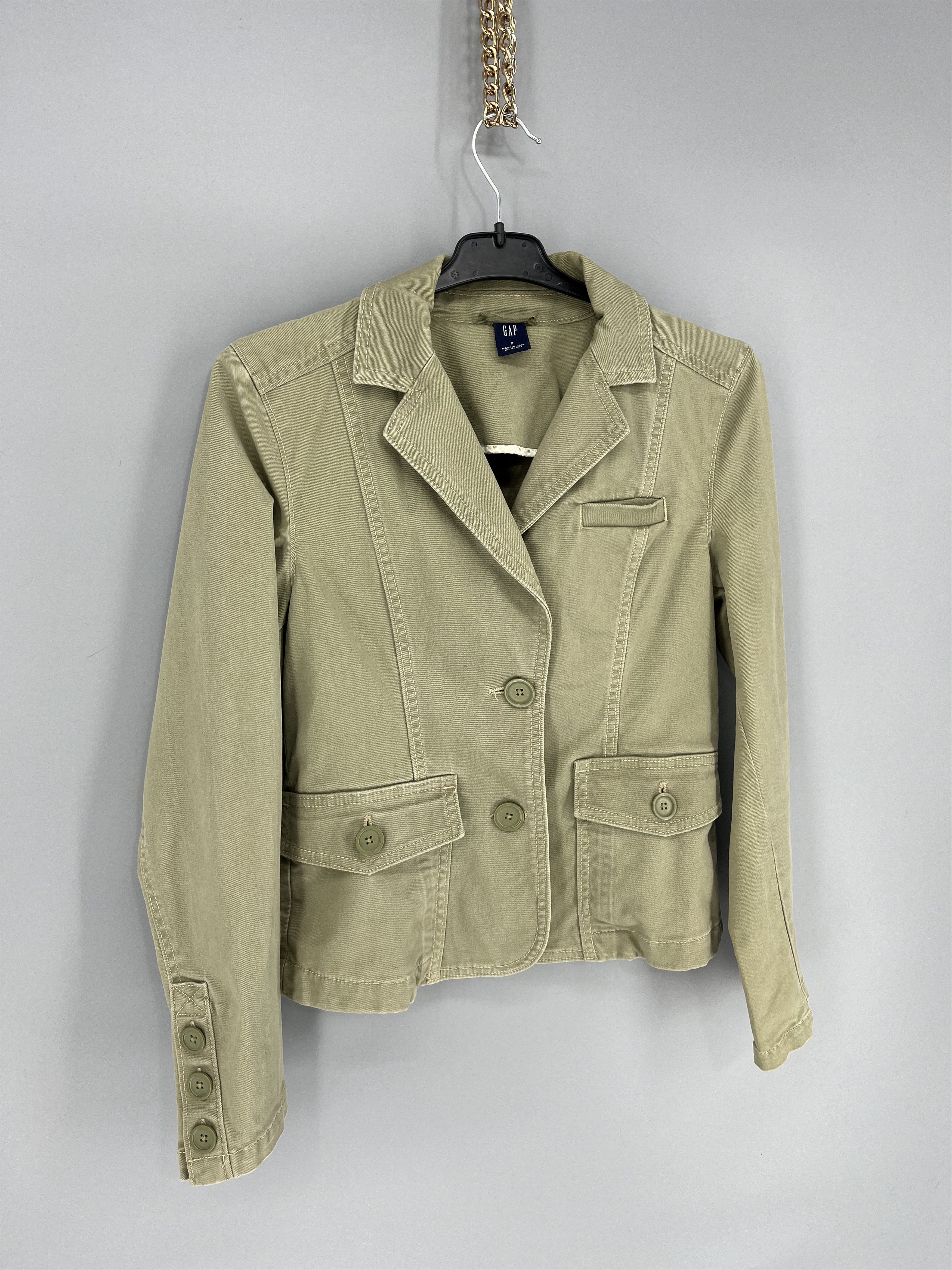 Gap Gap Stretch Jean Jacket Womens Sz 2 Denim Gren Coat Button Size M / US 6-8 / IT 42-44 - 2 Thumbnail