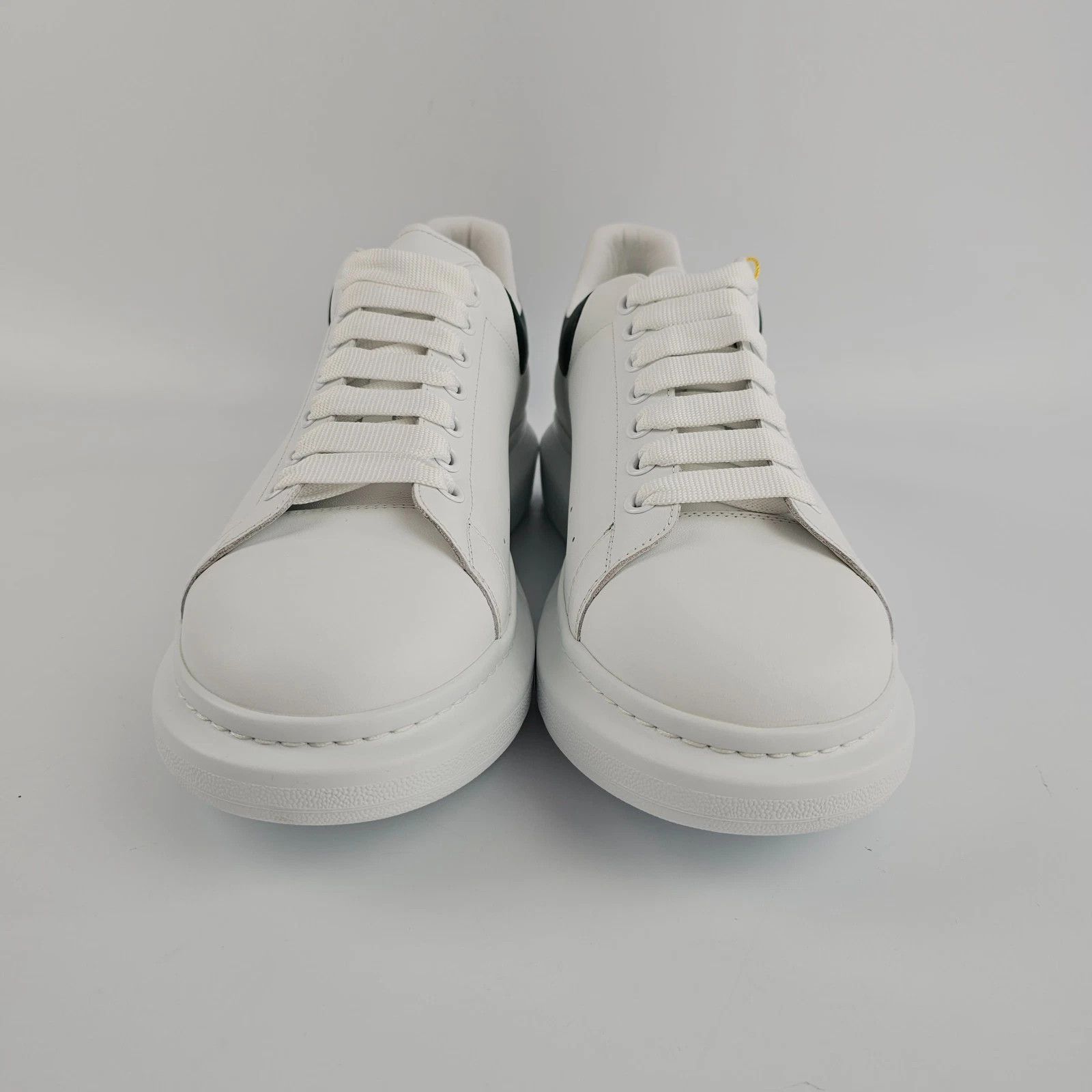 MCQUEEN Oversized $590 Men's Wht/Grn Lthr Sneakers