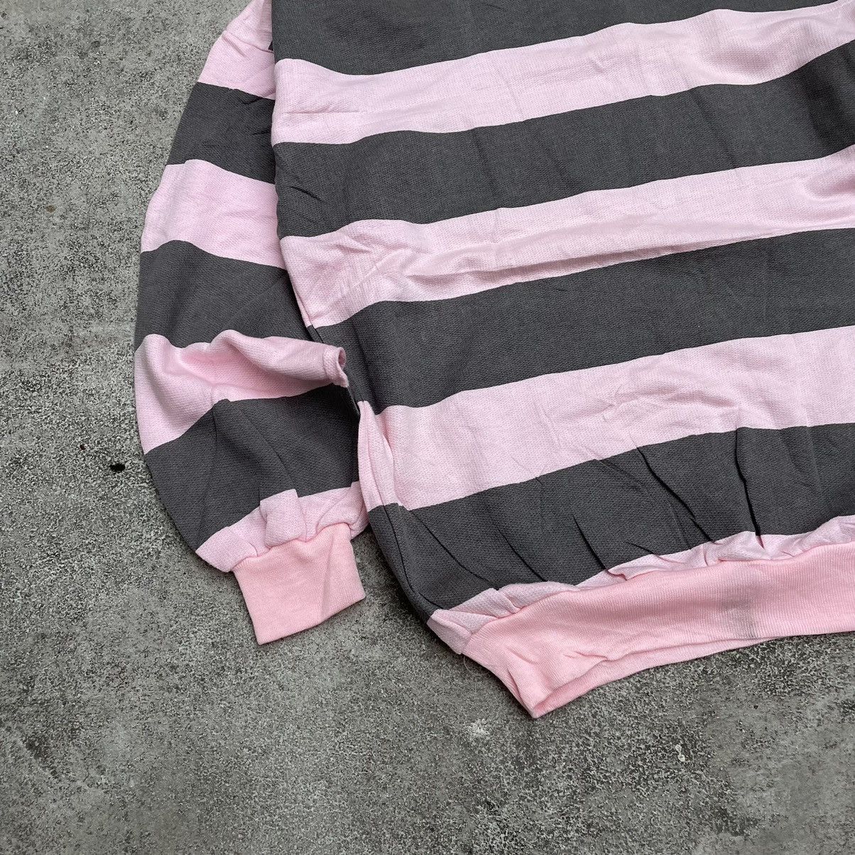 Vintage Vintage 90s Y2K Pink Black Striped Crewneck Sweater Swag L Size US L / EU 52-54 / 3 - 3 Thumbnail