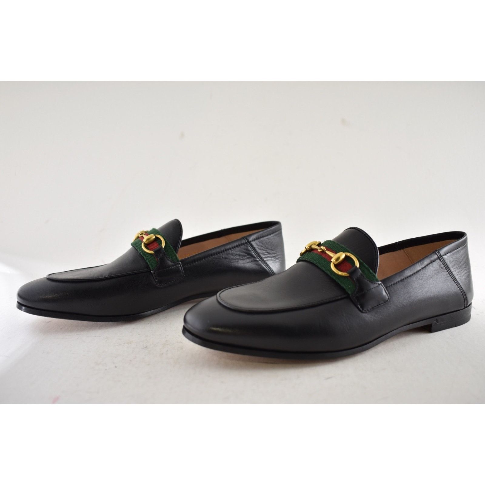 Gucci Black Leather Web Horsebit Slipper Flat Loafer 36.5 Size US 6.5 / IT 36.5 - 11 Thumbnail