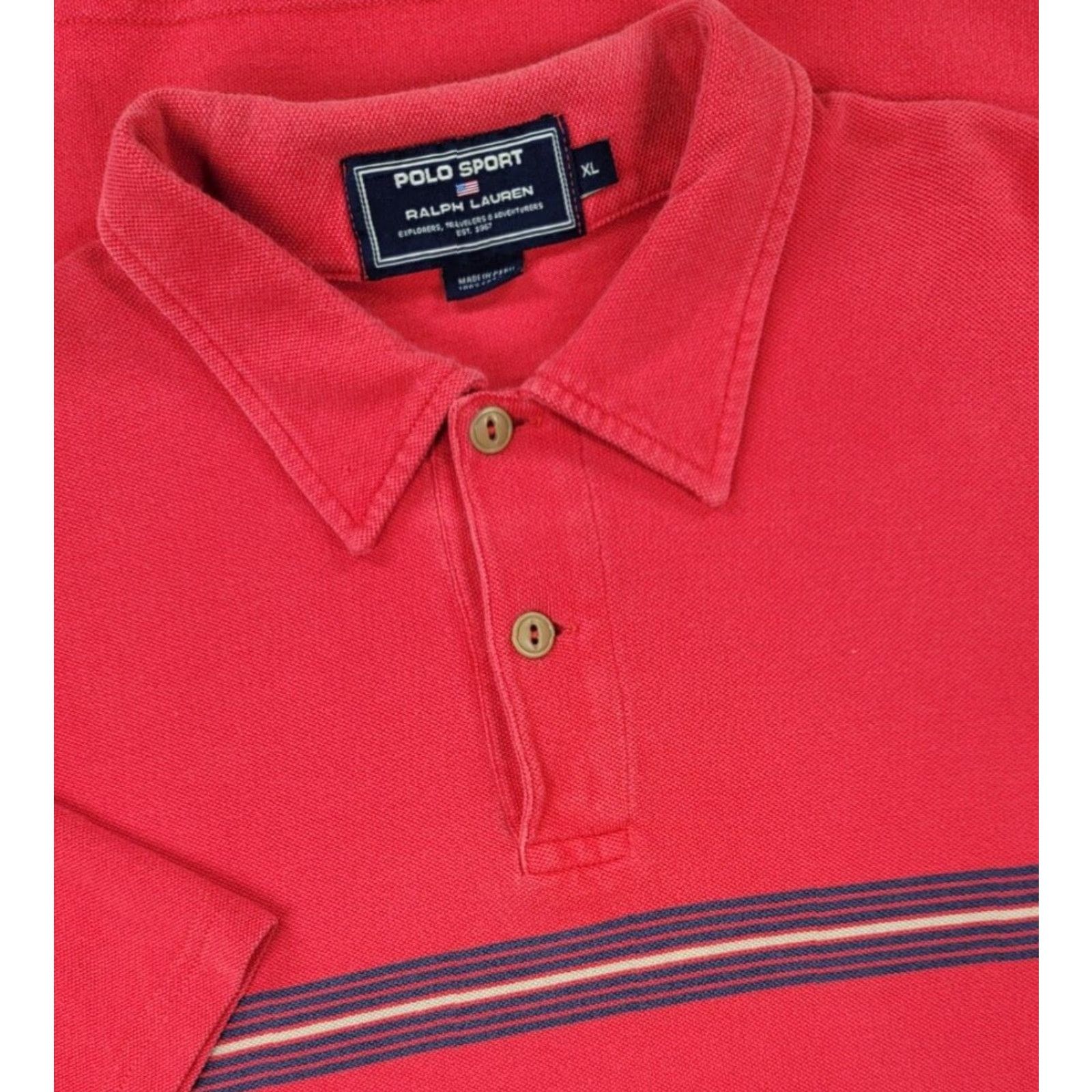 Vintage VTG Polo Sport Ralph Lauren USA Flag Short Sleeve Red Polo Rugby Shirt XL Men’s Polo Sport Shirt Size US XL / EU 56 / 4 - 2 Thumbnail