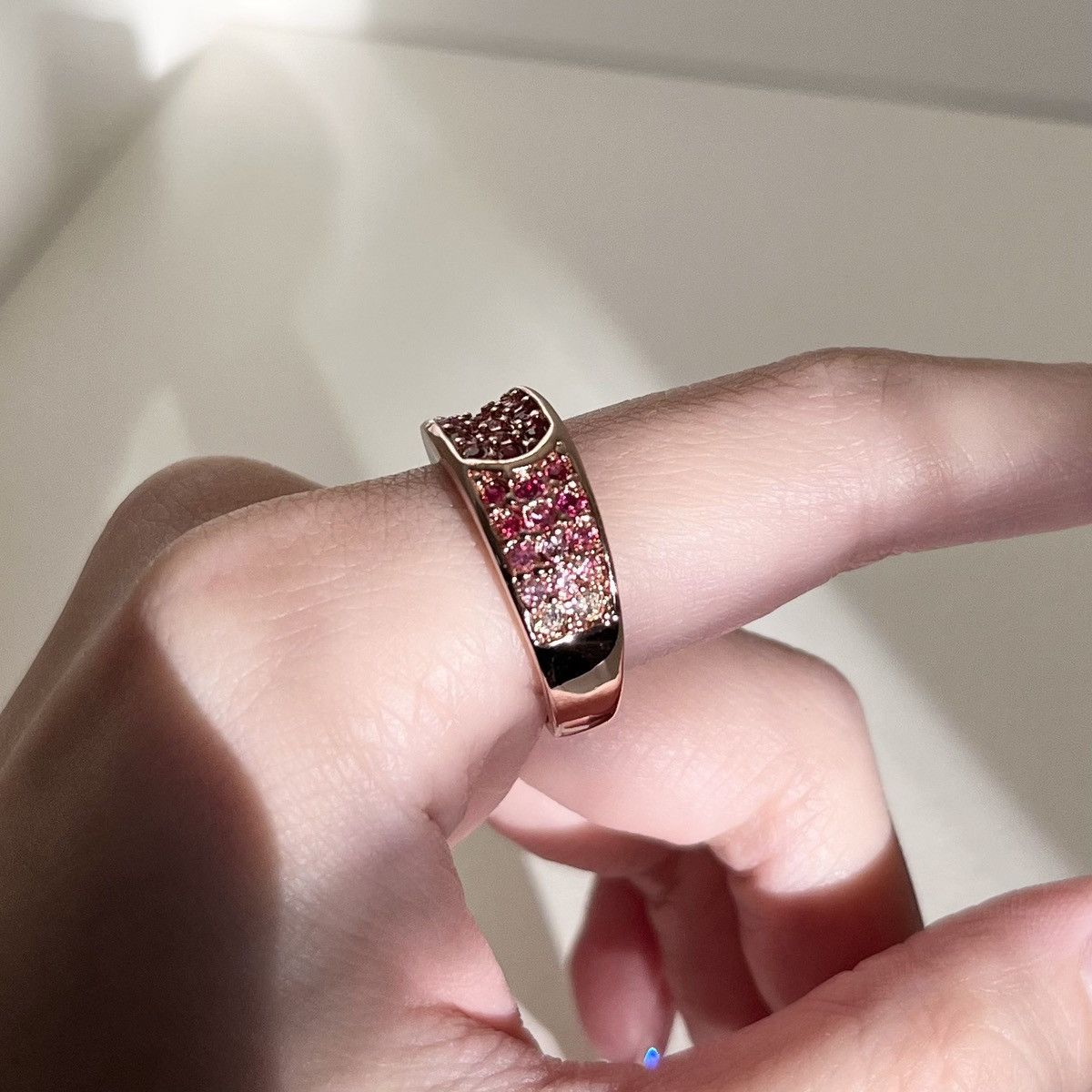 Other 18k rose gold plated pavé belt ring size 8 Size ONE SIZE - 8 Thumbnail