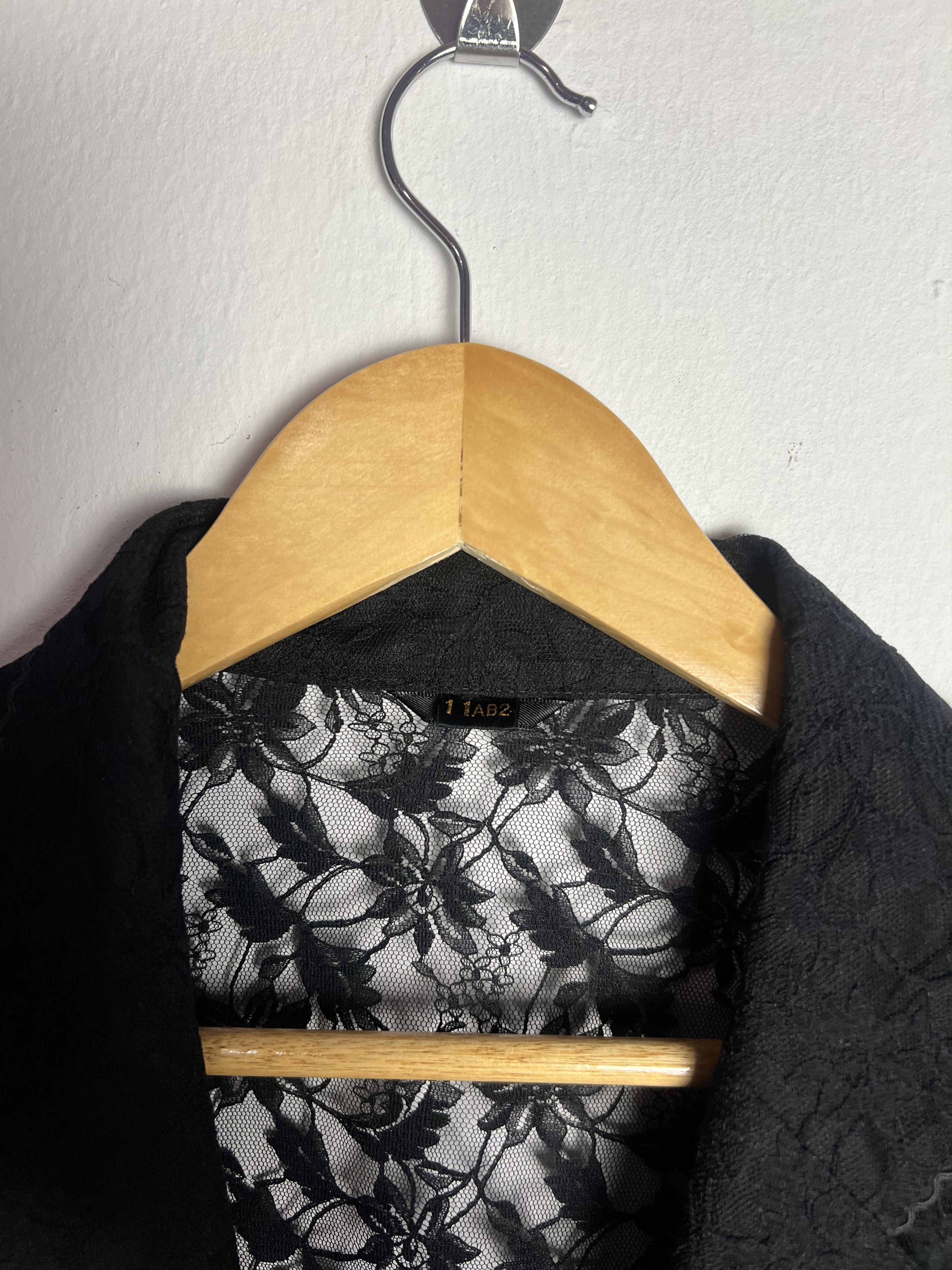 Japanese Brand Vintage Japan Black Lace Blazer Jacket Size M / US 6-8 / IT 42-44 - 6 Thumbnail