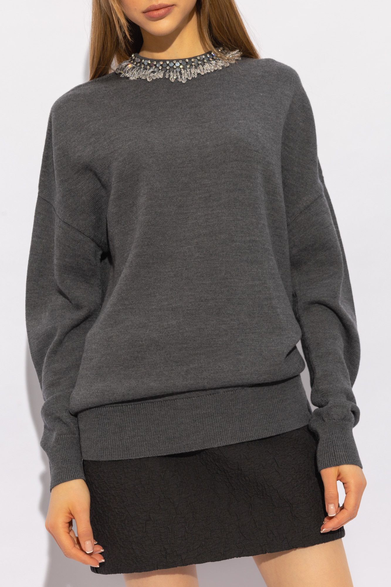 Gucci o1la5ras0526 Fine Knit Wool Jumper in Grey Size XS / US 0-2 / IT 36-38 - 3 Thumbnail