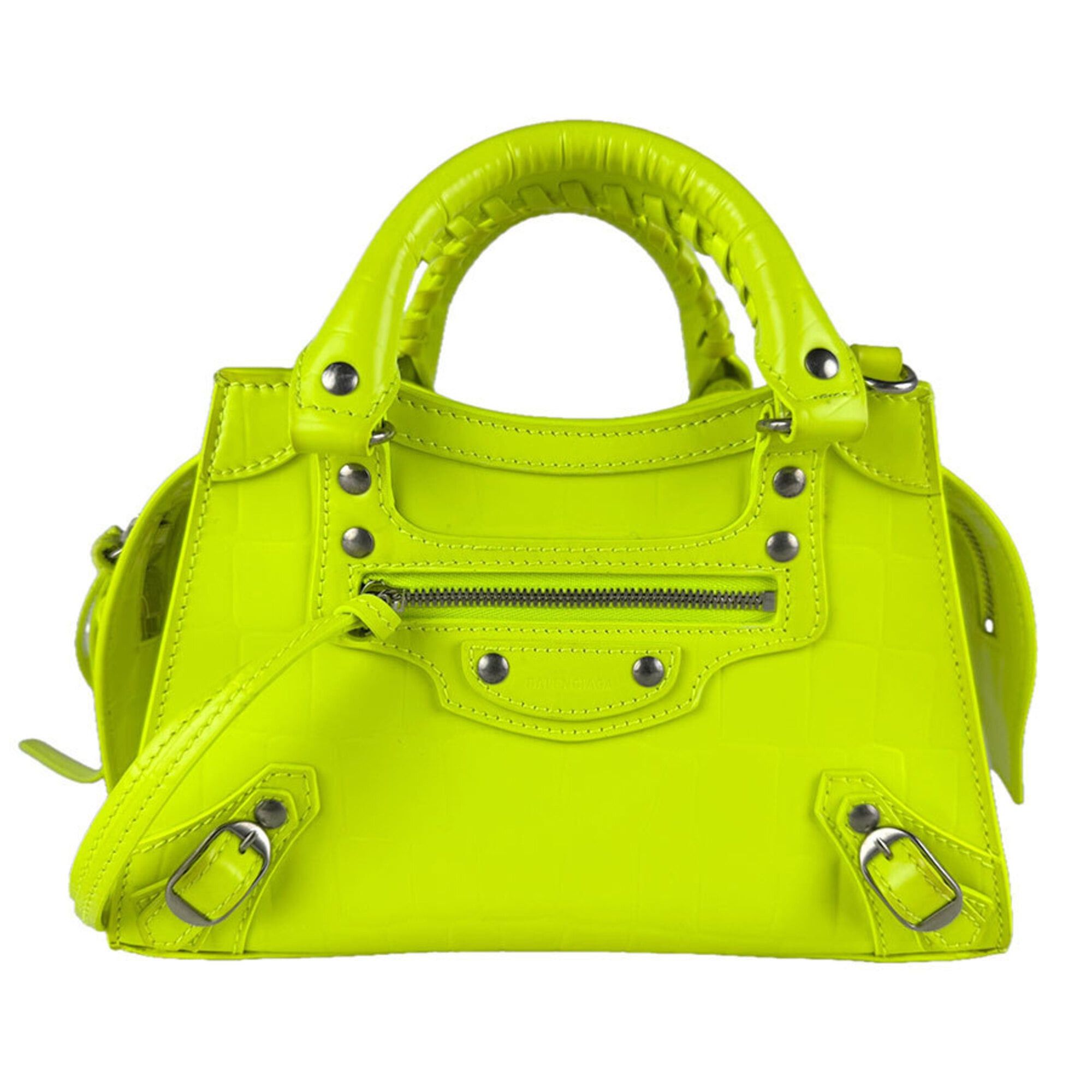 Balenciaga Balenciaga Handbag Shoulder Bag Neo Classic City Mini Embossed Leather Neon Yellow Women's 638524 z9260 Size ONE SIZE - 1 Thumbnail