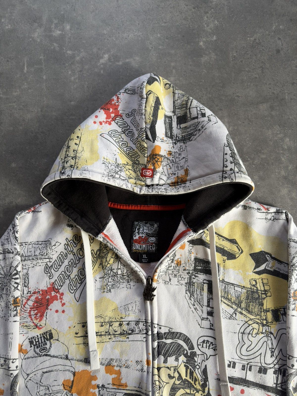 Ecko Unltd. Ecko Unltd Grafitti AOP Printed Baggy Zip Hoodie XL Size US XL / EU 56 / 4 - 7 Thumbnail