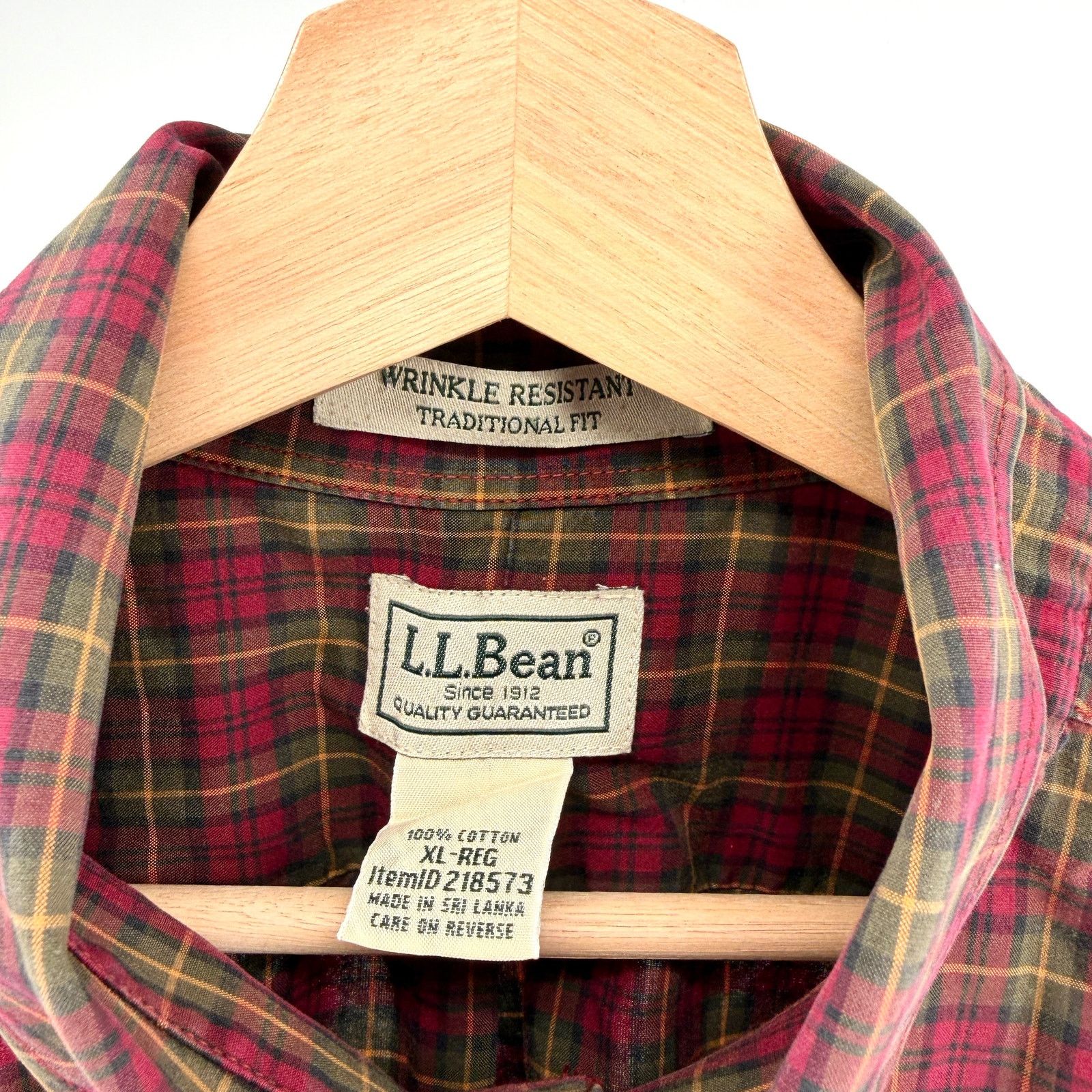 L.L. Bean Vintage Y2K Red Olive Green Plaid 100% Cotton Workshirt Size US XL / EU 56 / 4 - 6 Thumbnail