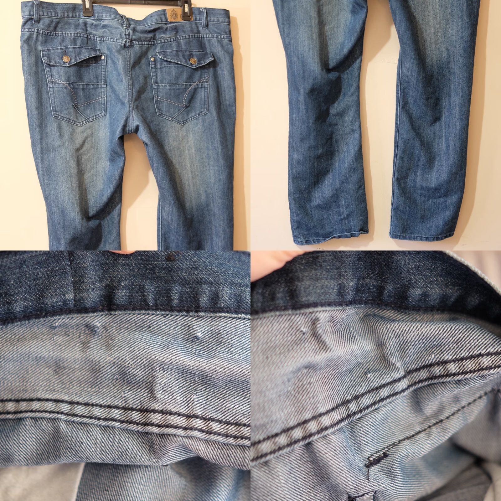 Denime Nostic Jeans Men 48x33 Blue Denim Cotton/Poly Straight Leg Regular Size 48 Inseam 31.5" Belt Loops Jeans #p81-6 Mens Size US 32 / EU 48 - 8 Thumbnail