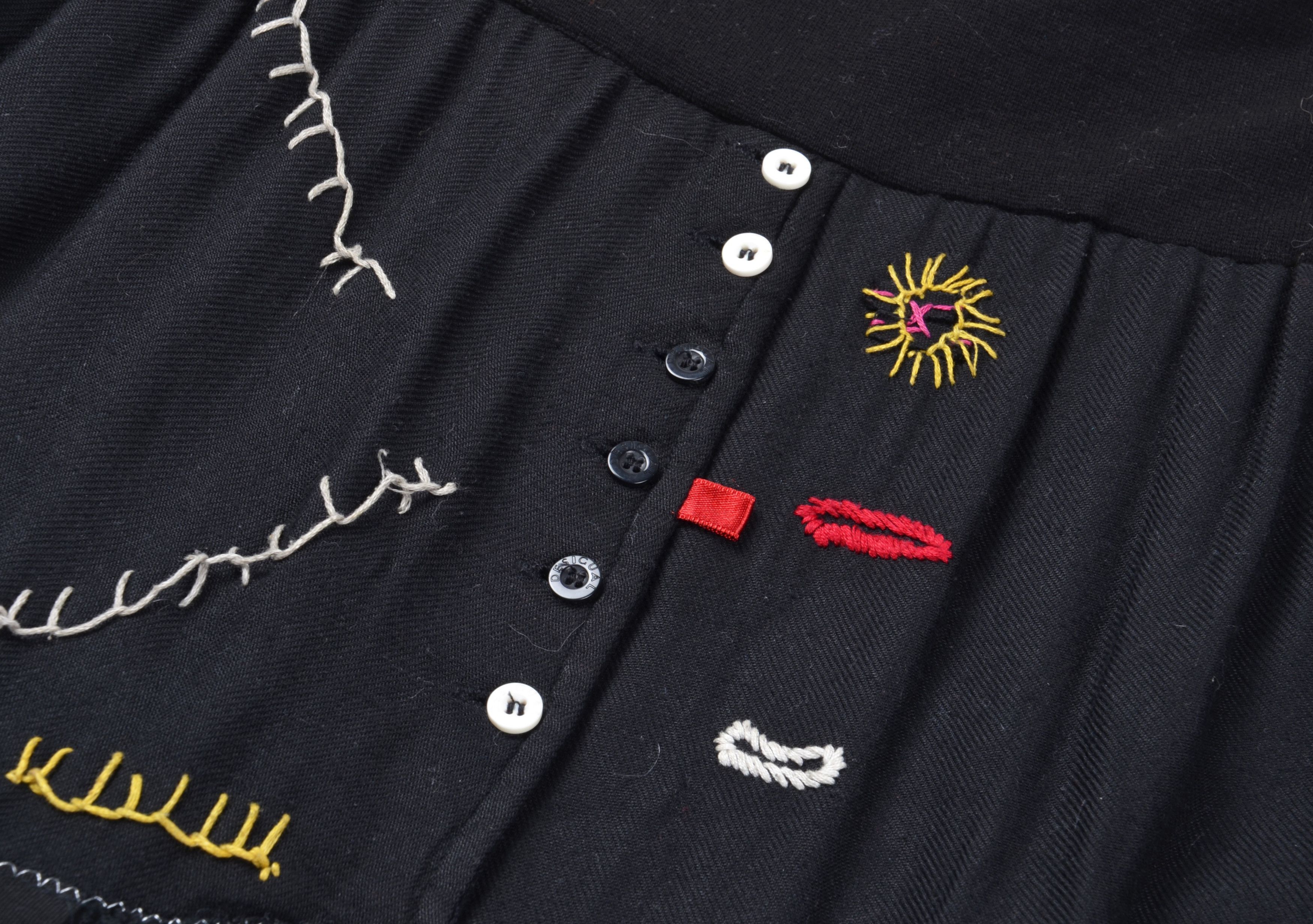 Desigual Desigual Grunge Avant Garde Embroidered Asymmetrical Skirt Size 28" / US 6 / IT 42 - 6 Thumbnail