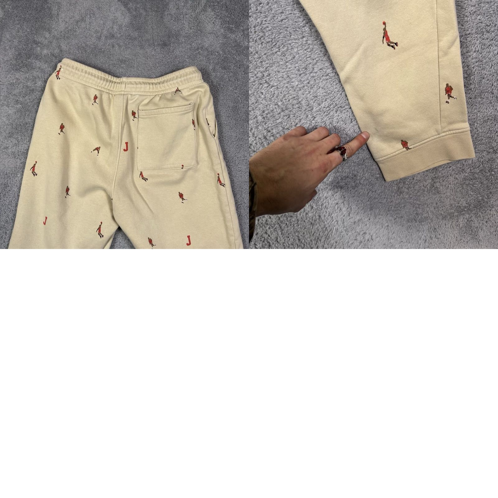 Jordan Brand Air Jordan Sweatpants Men's L Fleece Pants All Over Print Jumpman AOP DV9390 Size US 33 - 10 Thumbnail