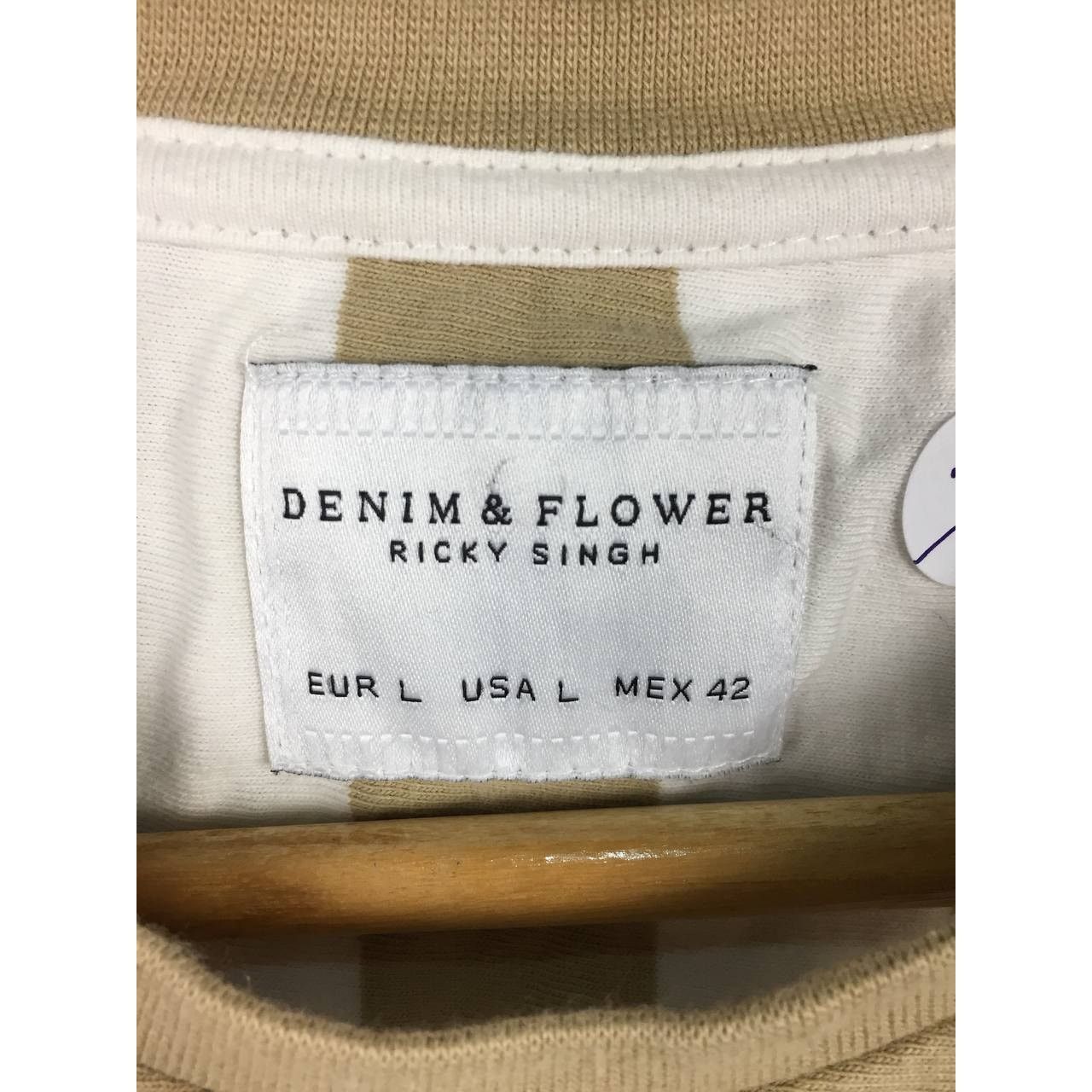 Vintage Denim & Flower Ricky Singh Thought Spell Out Logo Stripe Tee Size US L / EU 52-54 / 3 - 12 Thumbnail