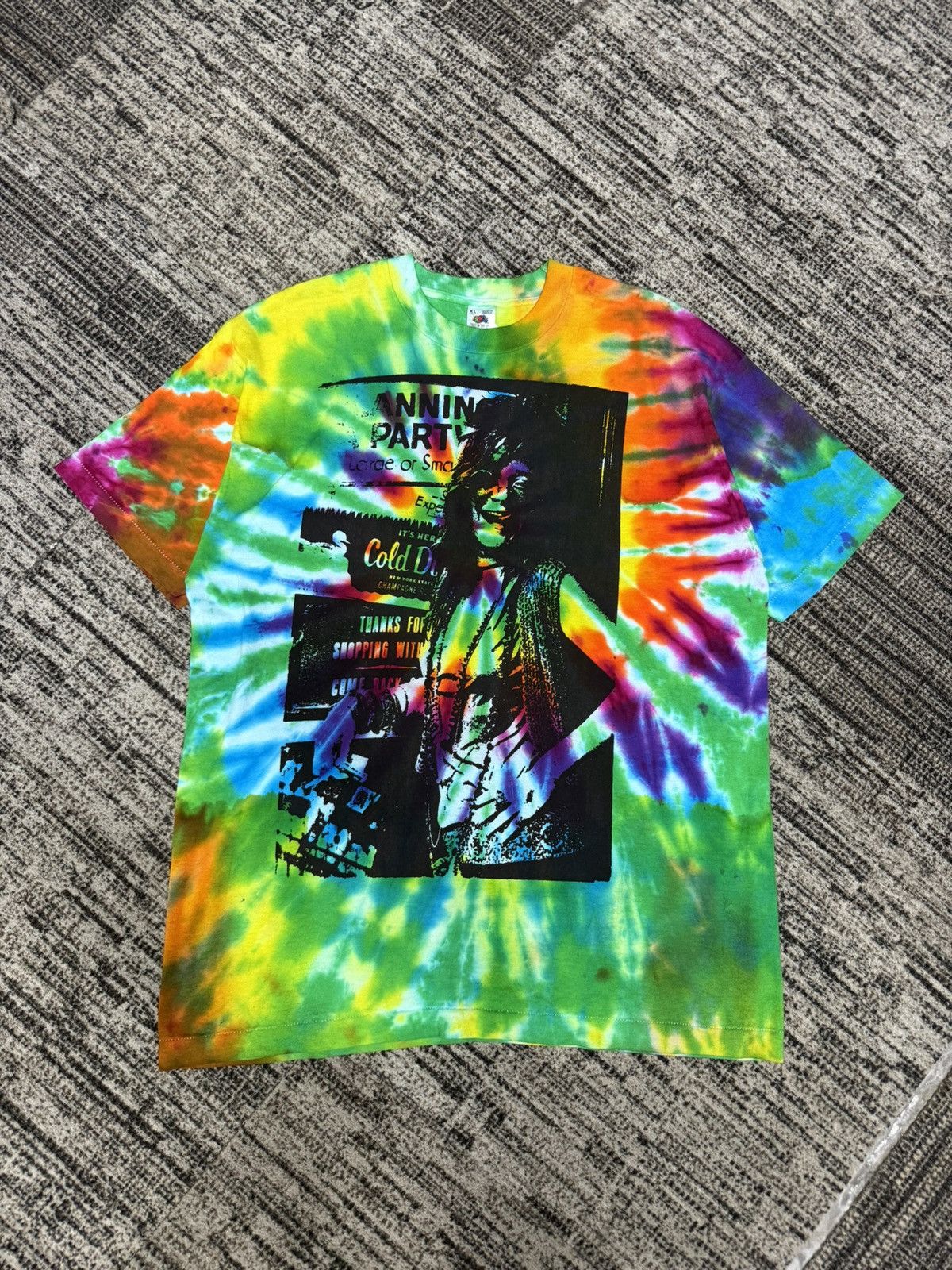 Fruit Of The Loom Vintage 90s Janis Joplin Tyie Die Size US XL / EU 56 / 4 - 1 Thumbnail