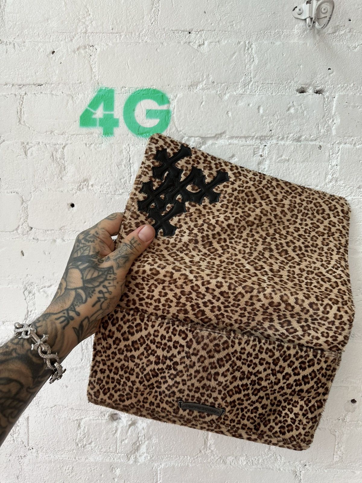 Chrome Hearts Chrome Hearts OVERSIZE WALLET BAG LEOPARD CROSS PATCH BAG Size ONE SIZE - 1 Thumbnail