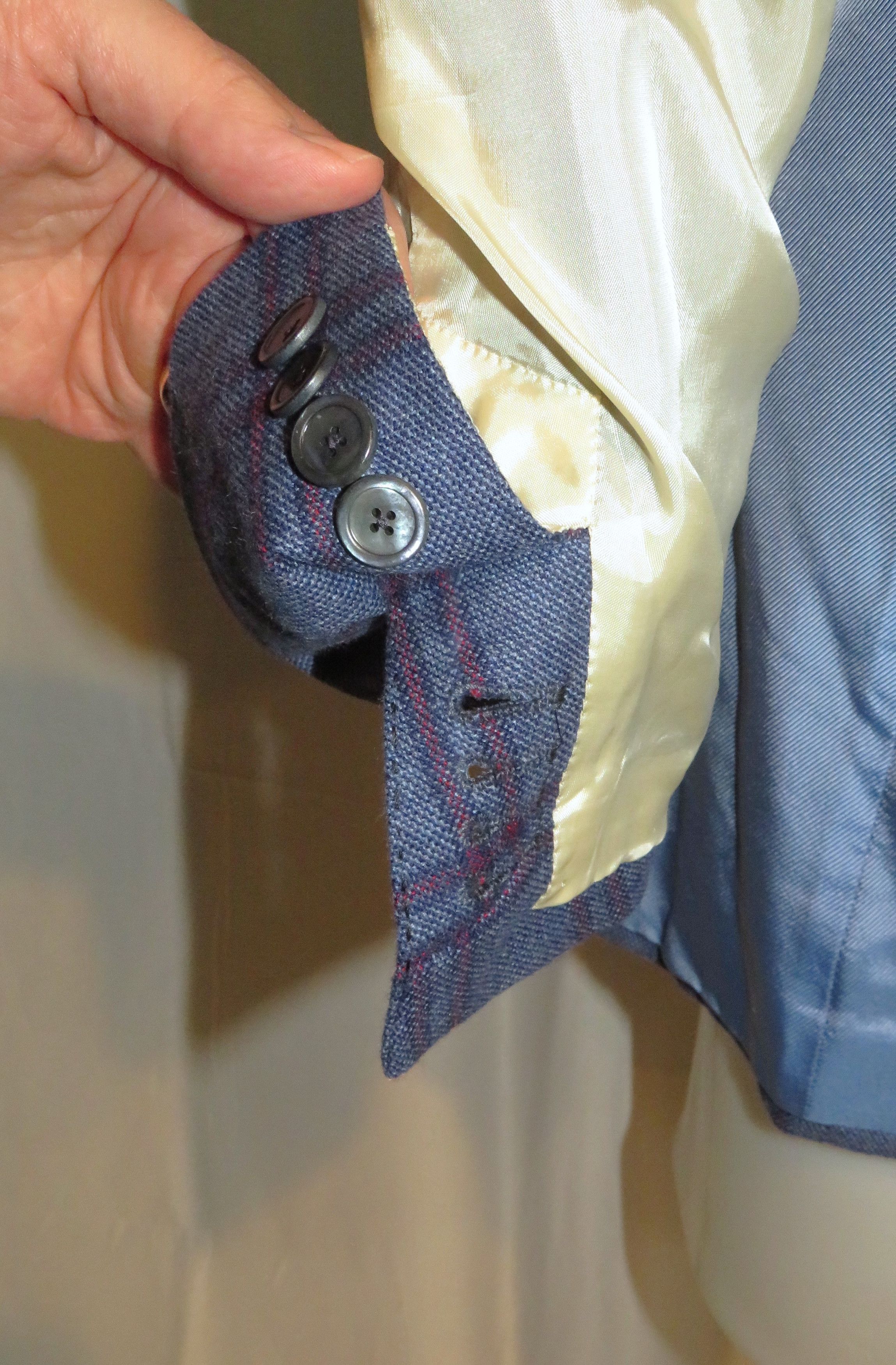 Cesare Attolini × Tincati Blue Plaid 100% Cashmere Sport Coat 42R Size 42R - 9 Thumbnail