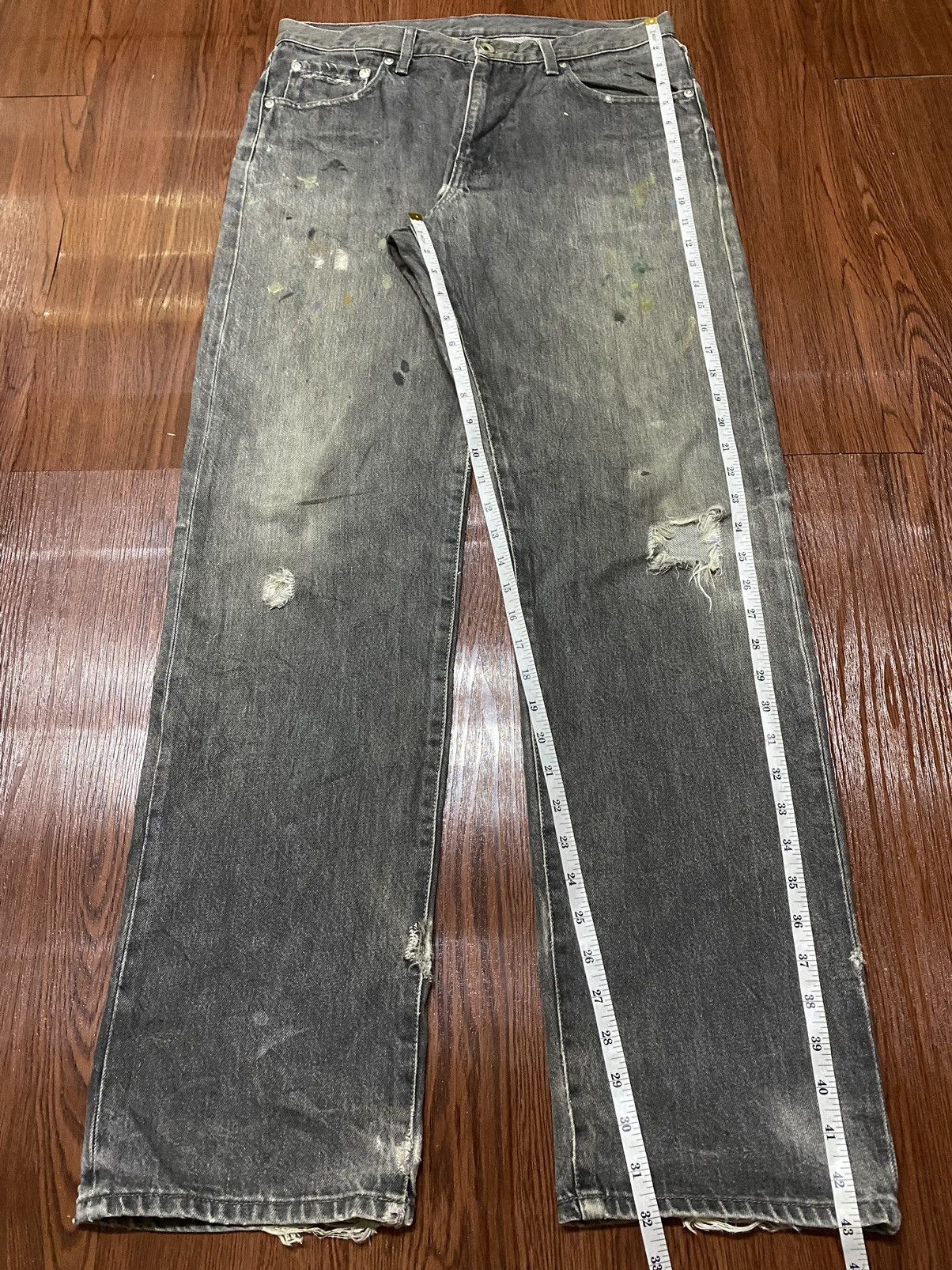 Japanese Brand Vtg Japanese Brand Paint Splatter Fade Wash Distressed Jeans Size US 32 / EU 48 - 10 Thumbnail