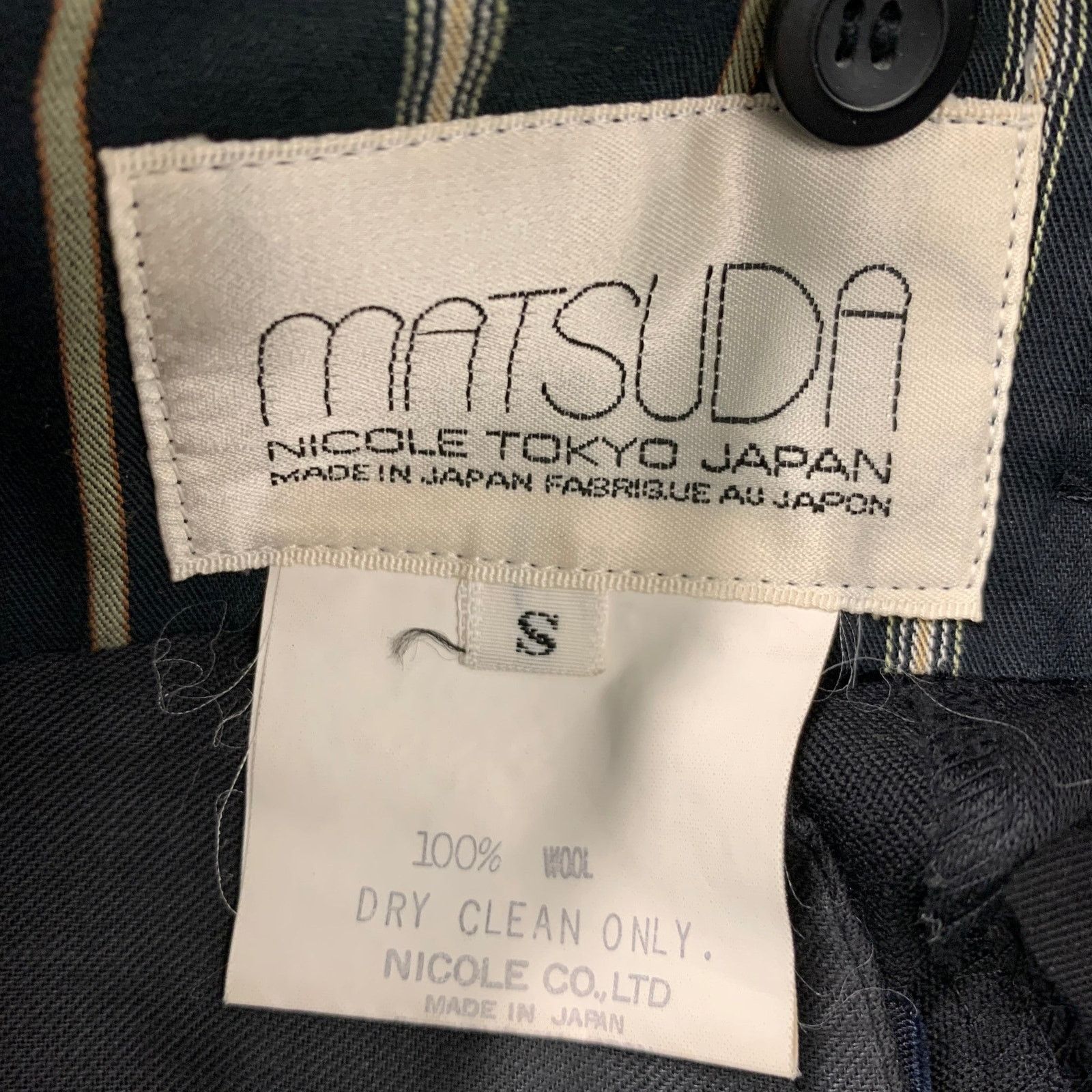 Matsuda MATSUDA Size S Black Stripe Wool Double Breasted 30 29 Suit Size 42R - 9 Thumbnail