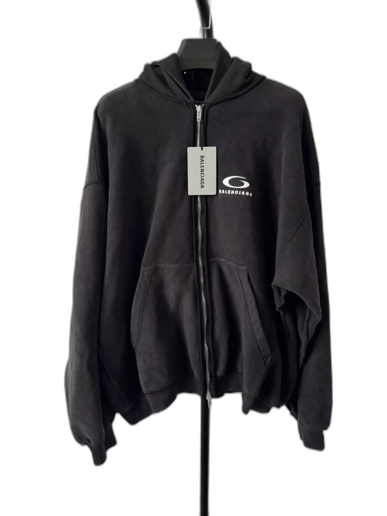 Balenciaga Balenciaga Black ZipUp Hoodie Jacket-2506 Size US M / EU 48-50 / 2 - 1 Thumbnail