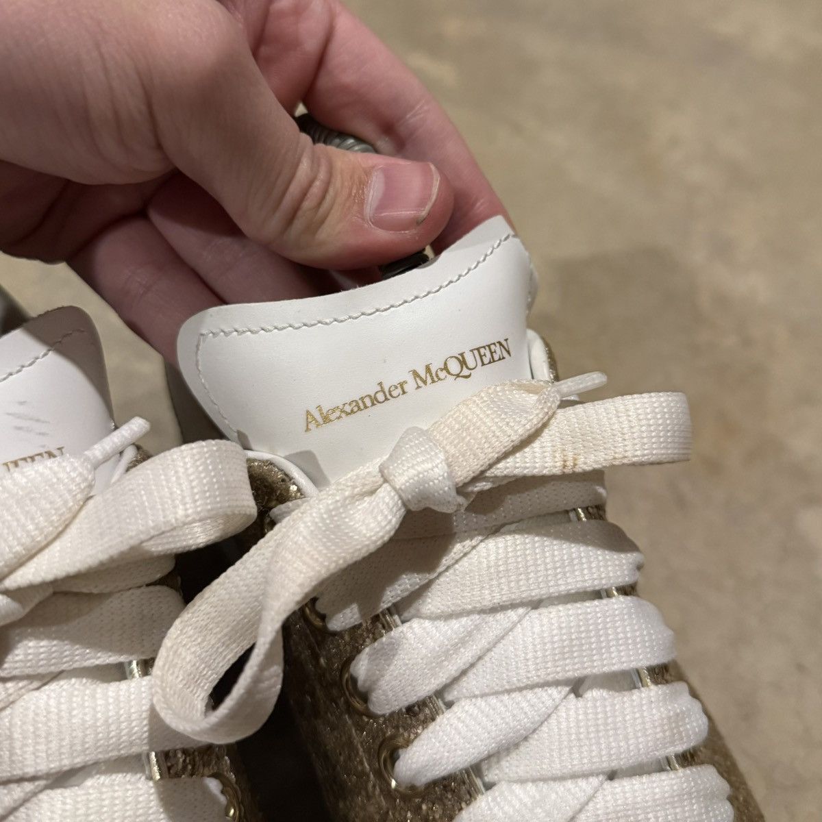 Alexander McQueen Alexander McQueen Oversized Sneaker Calico Gold Glitter US 6 Size US 6.5 / EU 39-40 - 13 Thumbnail