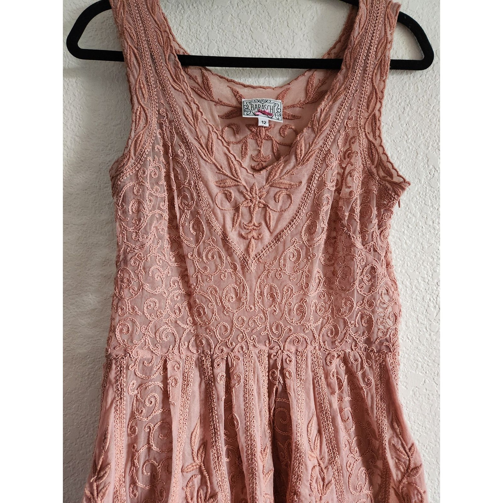 Other Baraschi For Anthropology Semi Sheer Boho Crochet Dress 12 Size XL / US 12-14 / IT 48-50 - 3 Thumbnail