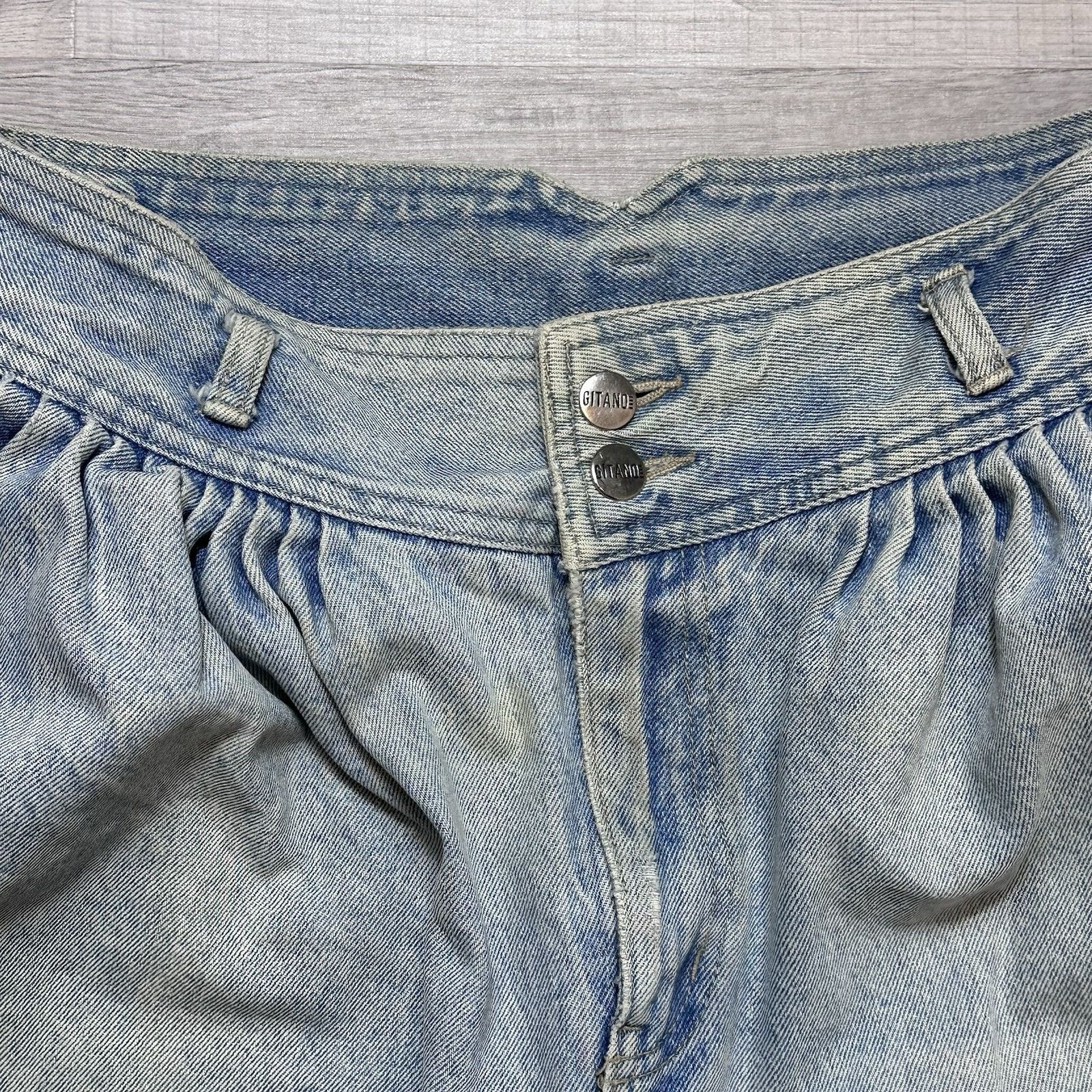 Jean × Vintage VTG GITANO Pleated High Rise Tapered Distressed Jeans Sz 14 Size 28" / US 6 / IT 42 - 5 Thumbnail
