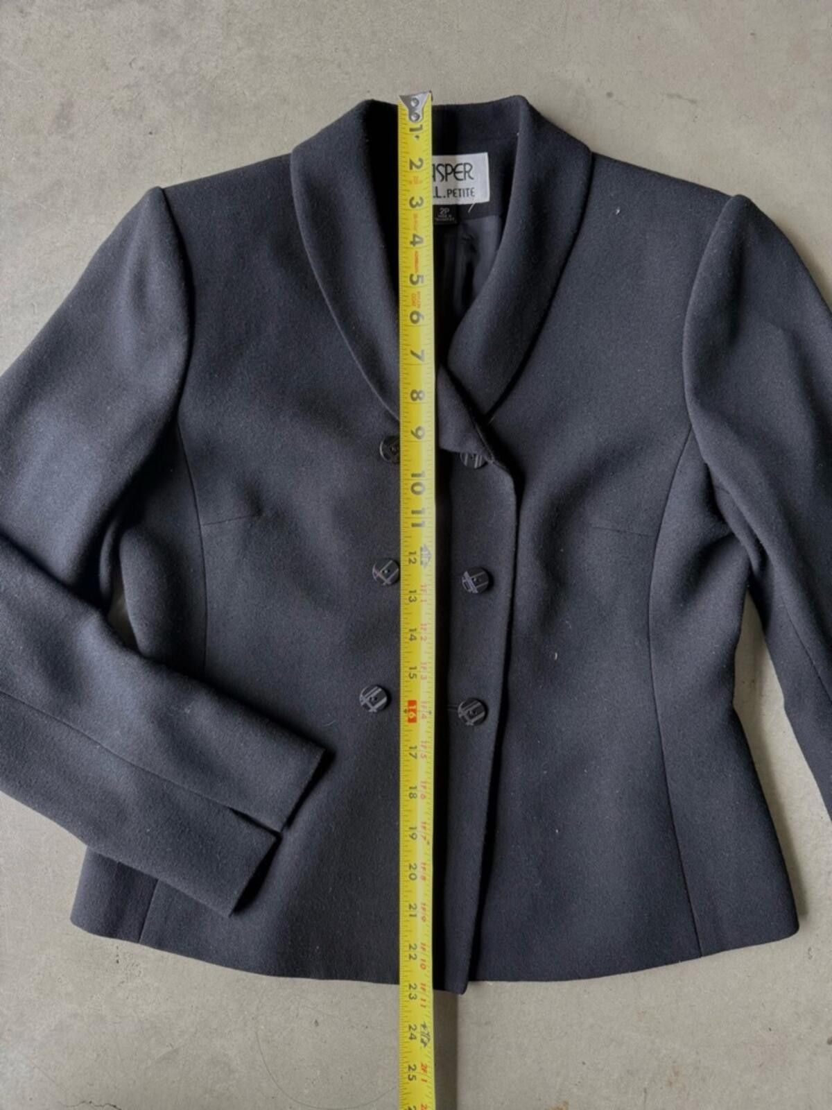 Other Kasper / Petite Cropped Vintage Blazer / Black Size XS / US 0-2 / IT 36-38 - 8 Thumbnail