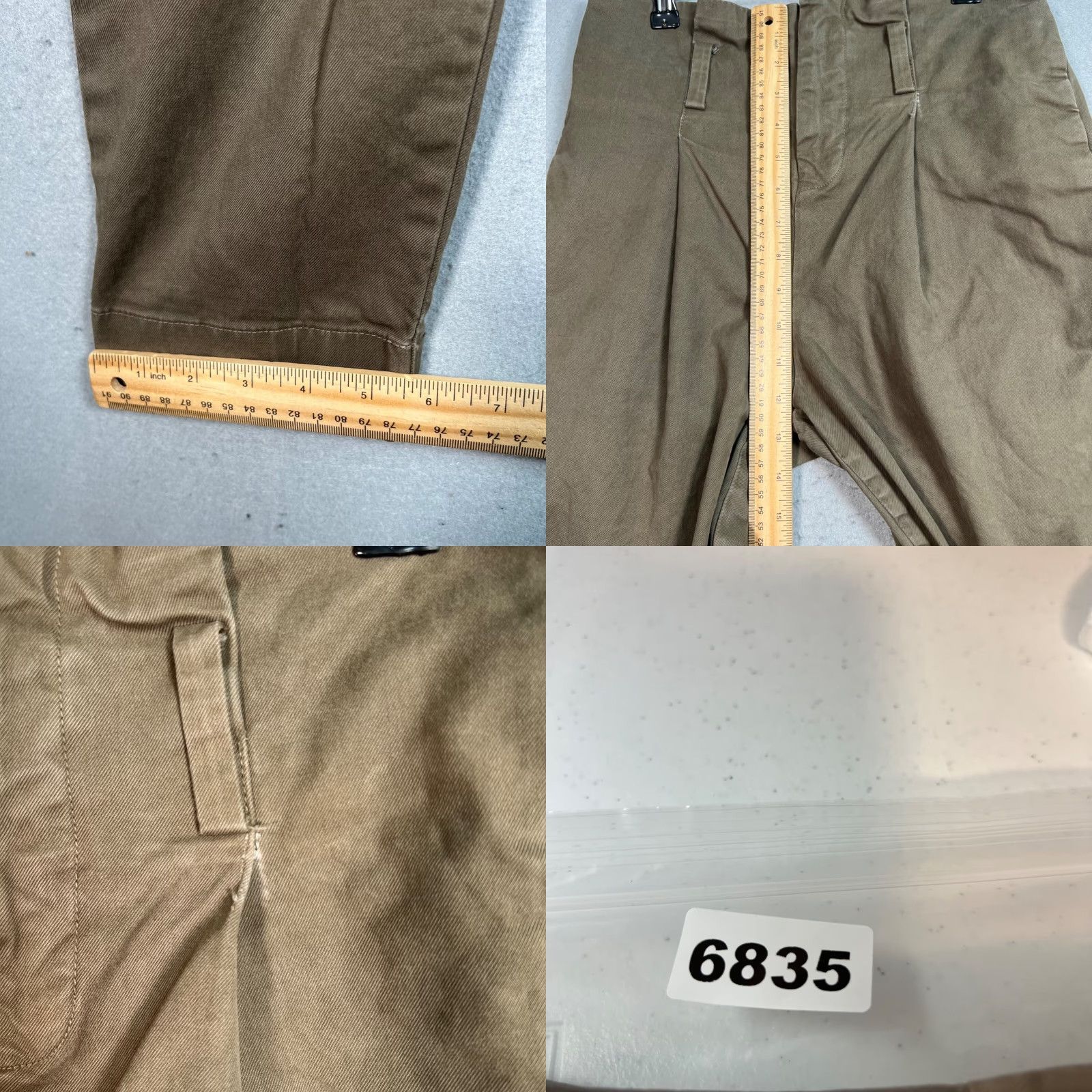 Frame FRAME Womens Olive Green High-Waisted Paperbag Tapered Pants 26 Size 26" / US 2 / IT 38 - 8 Thumbnail