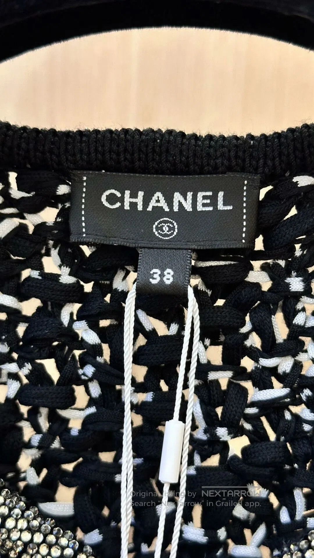Chanel Chanel 25P Black White Crystal Trim Jacket. Size US M / EU 48-50 / 2 - 3 Thumbnail