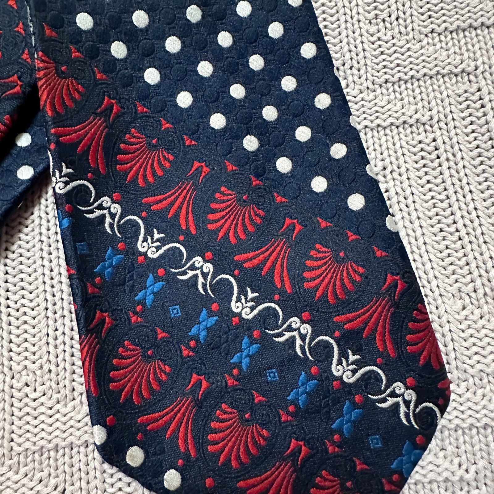 Oleg Cassini Vintage Oleg Cassini black print men's tie Size ONE SIZE - 2 Thumbnail